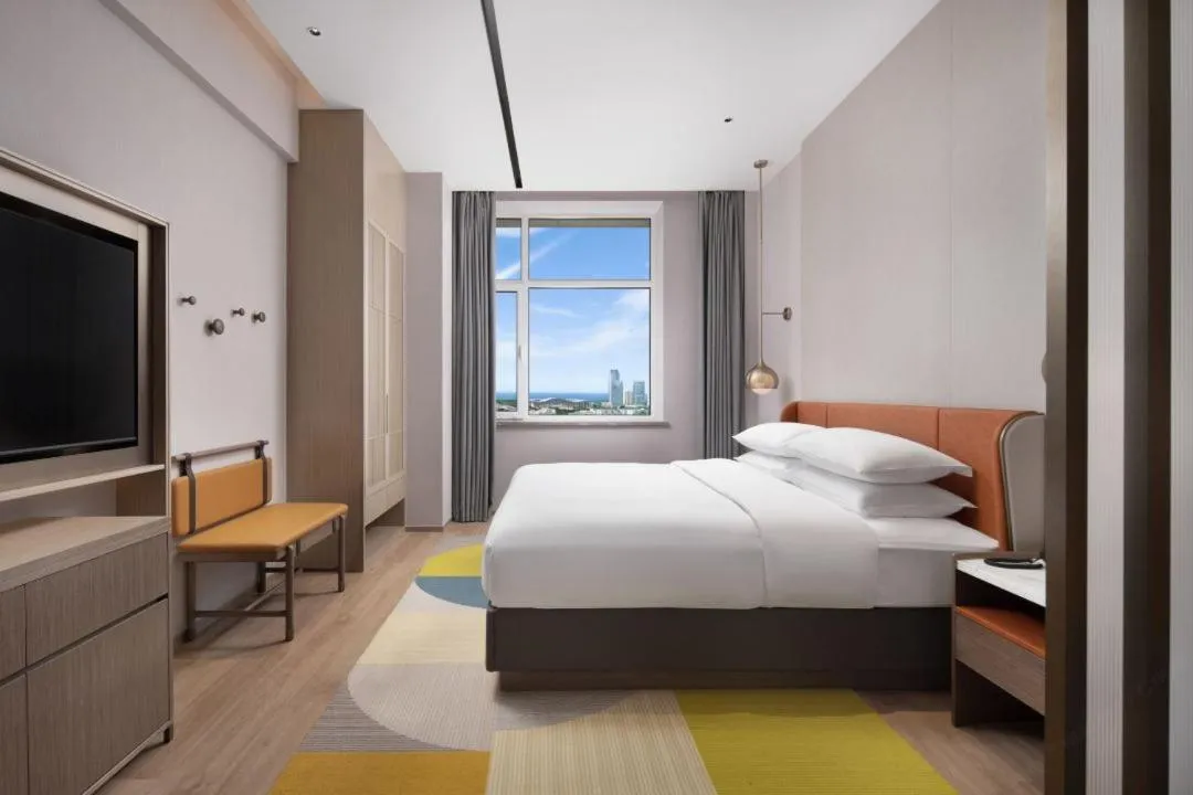 Bed in Home2 Suite by Hilton Yantai Laishan