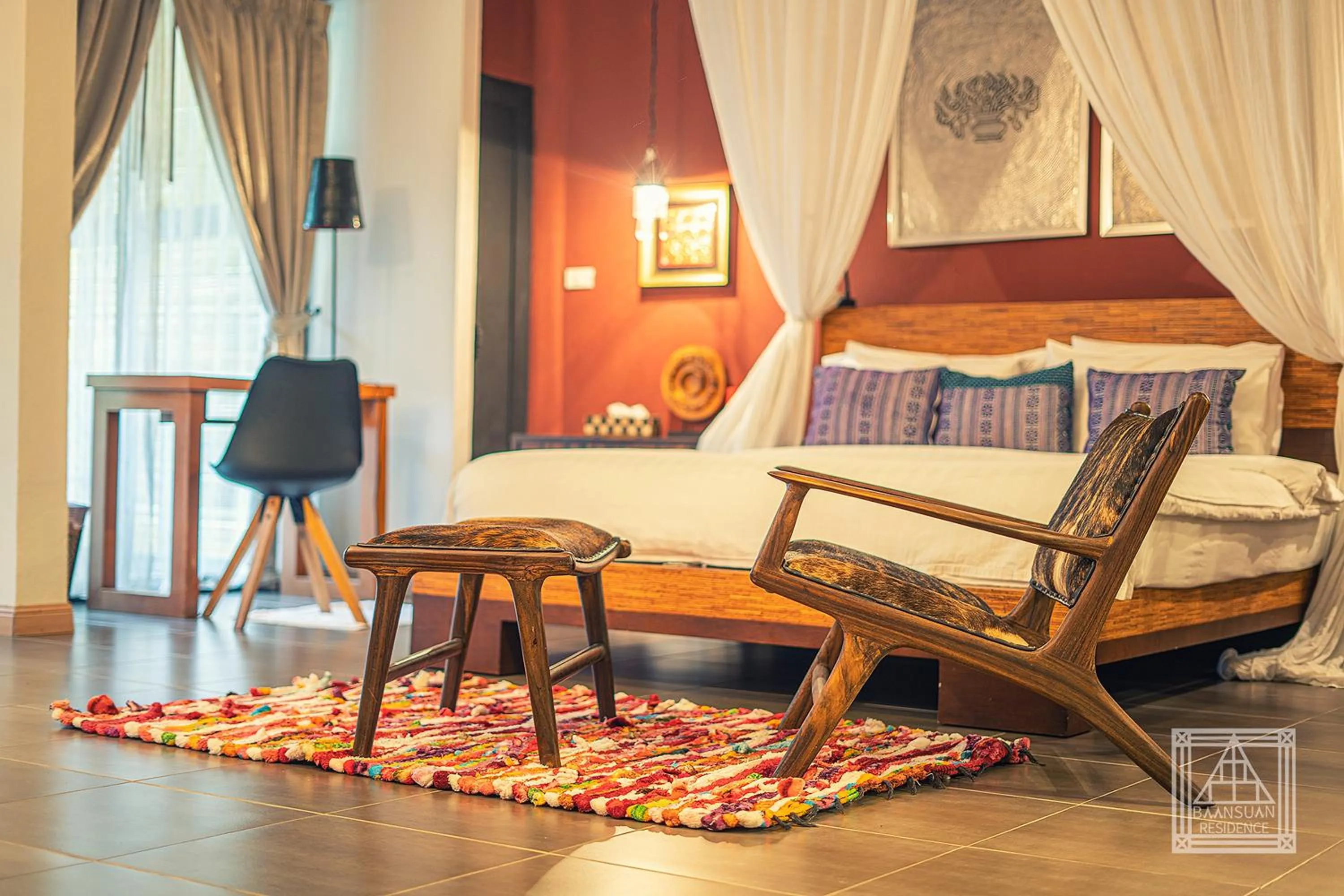 Bed in Baan Suan Residence เฮือนพักบ้านสวน