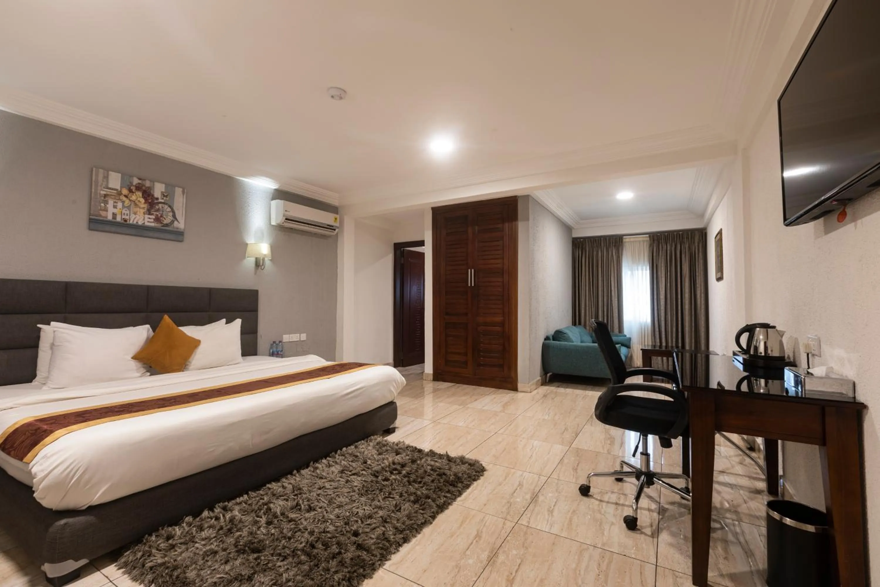 Bed in Airport View Hotel