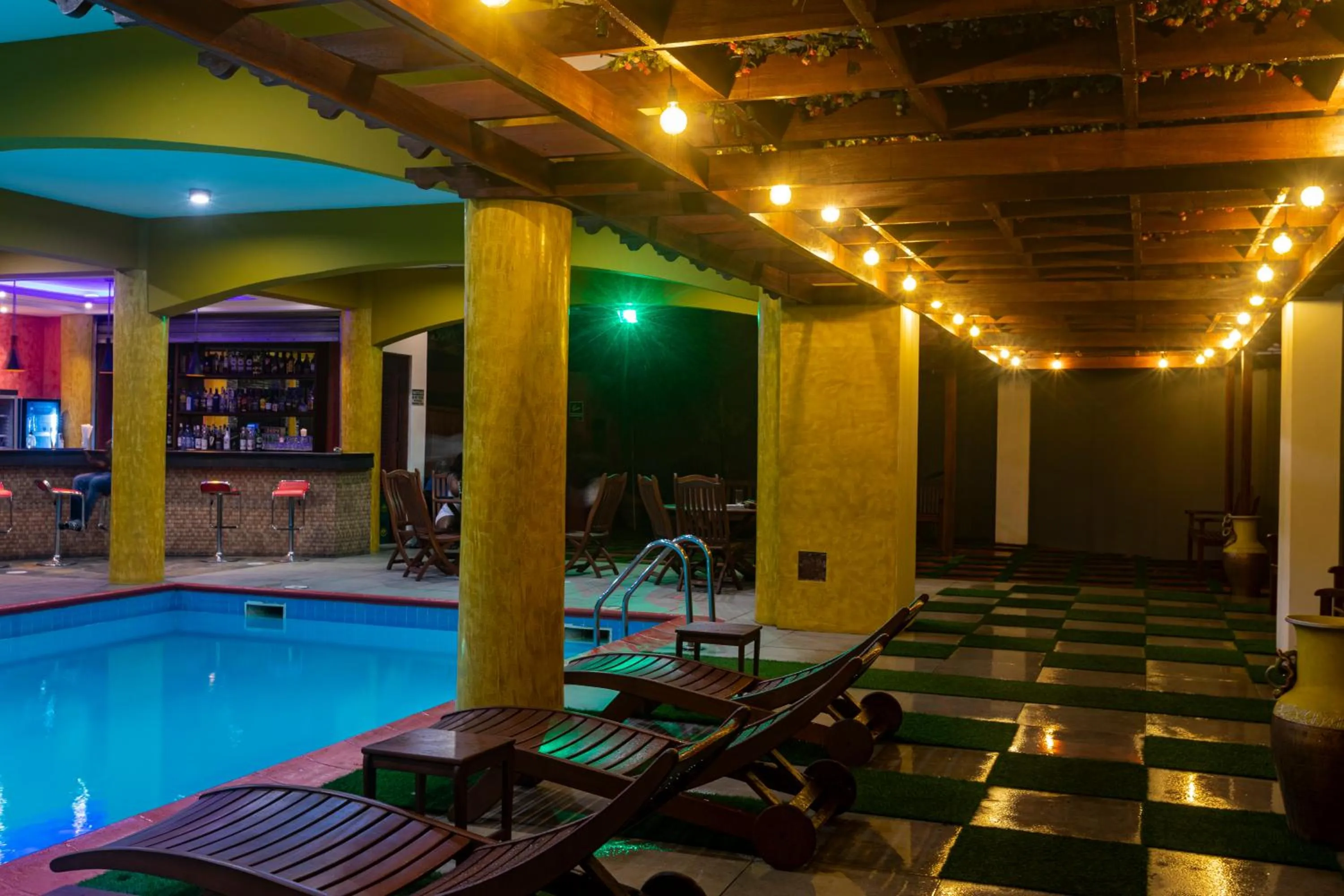 Pool view in Airport View Hotel