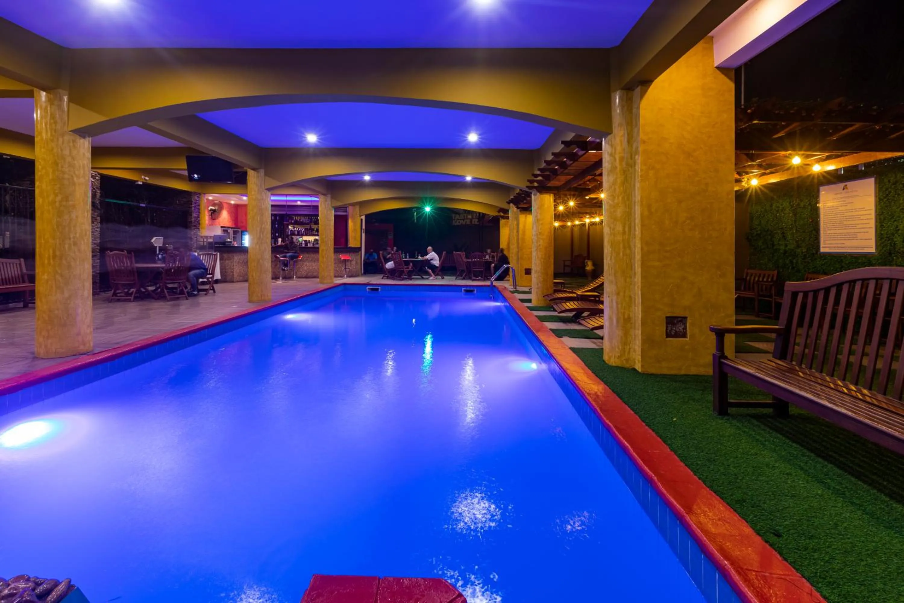 Pool view in Airport View Hotel