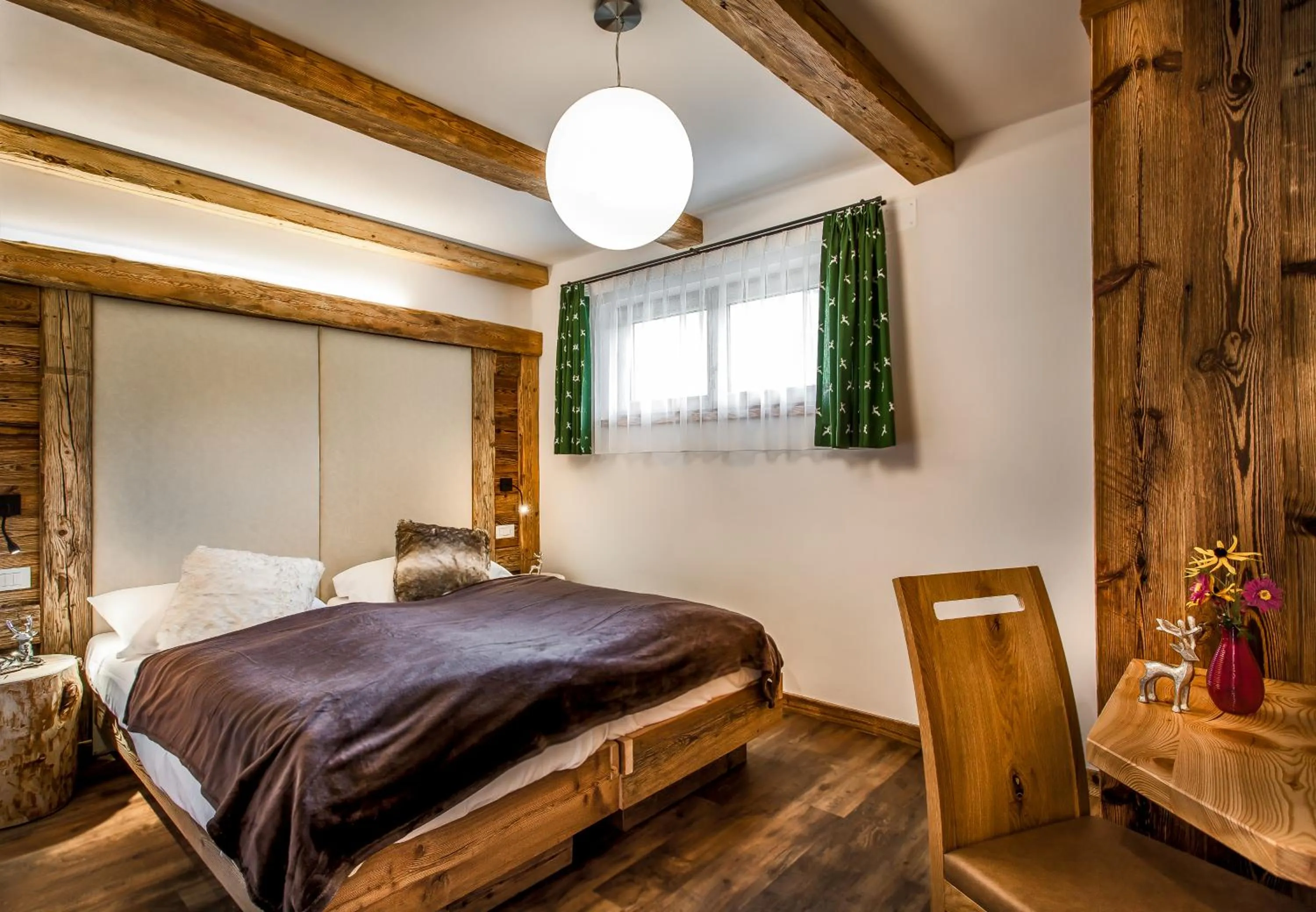 Bed in Alpine Mountain Chalet