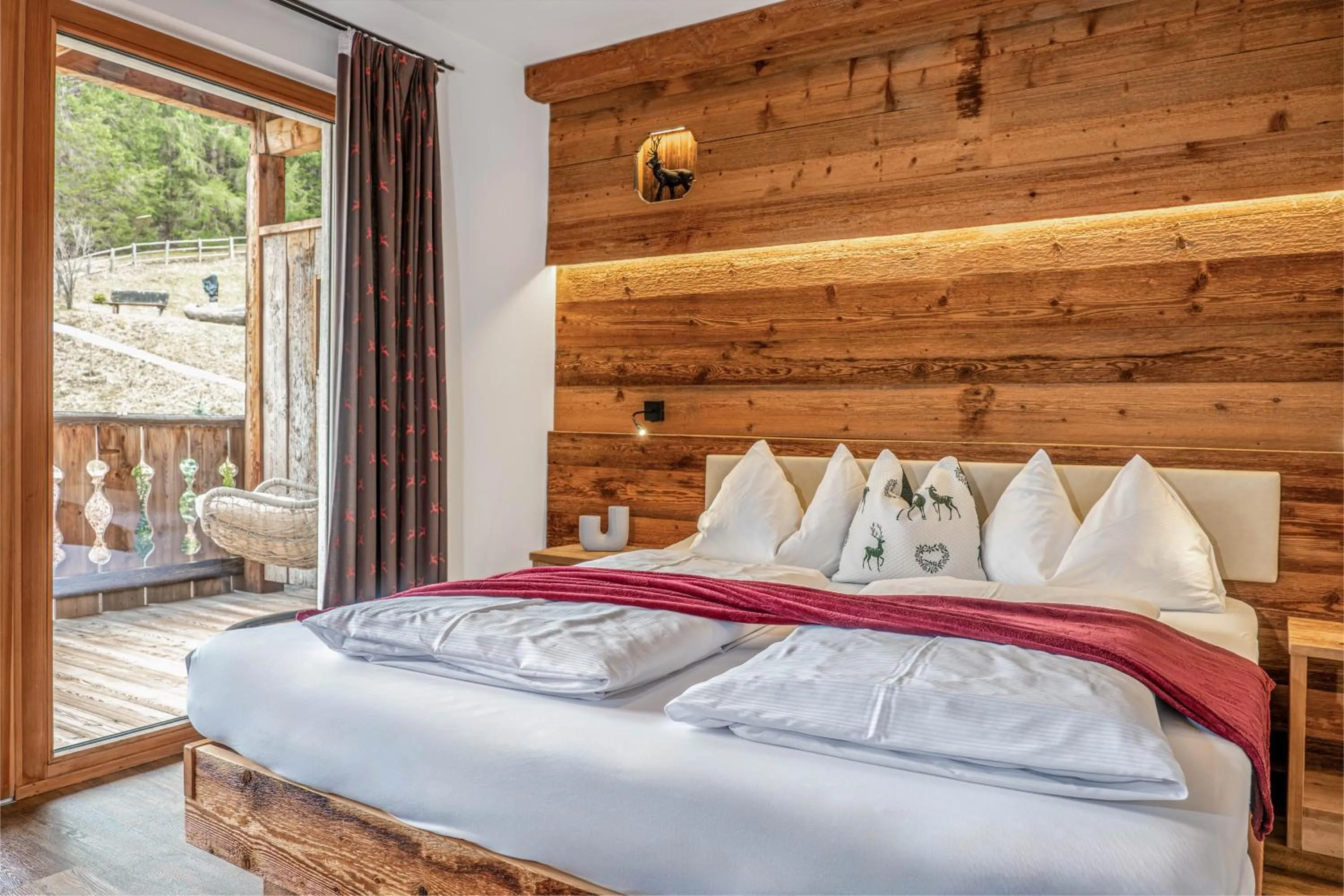 Bed in Alpine Mountain Chalet
