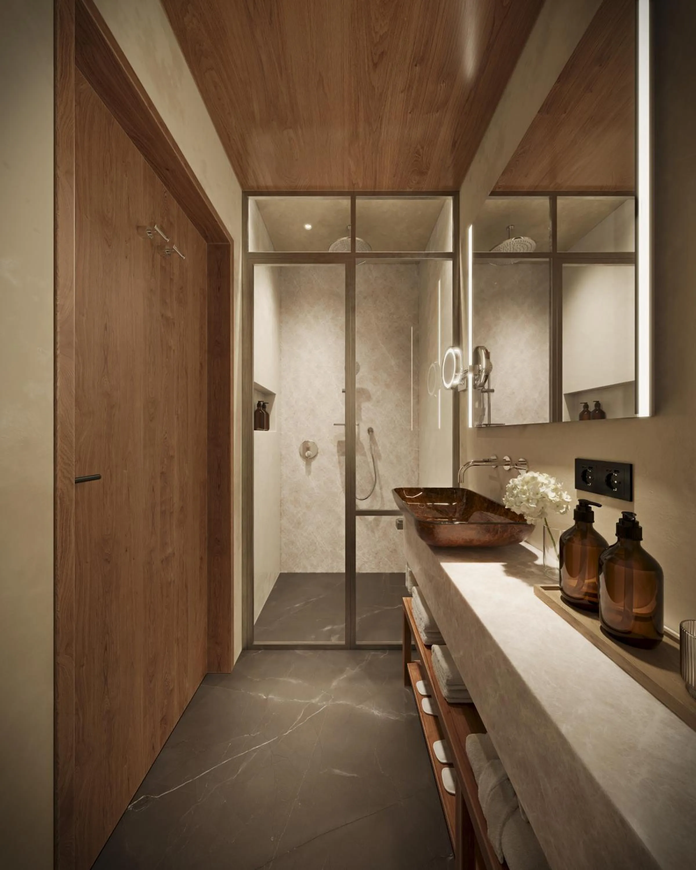 Shower in Van Oys Maastricht Retreat, a Leading Hotel of the World