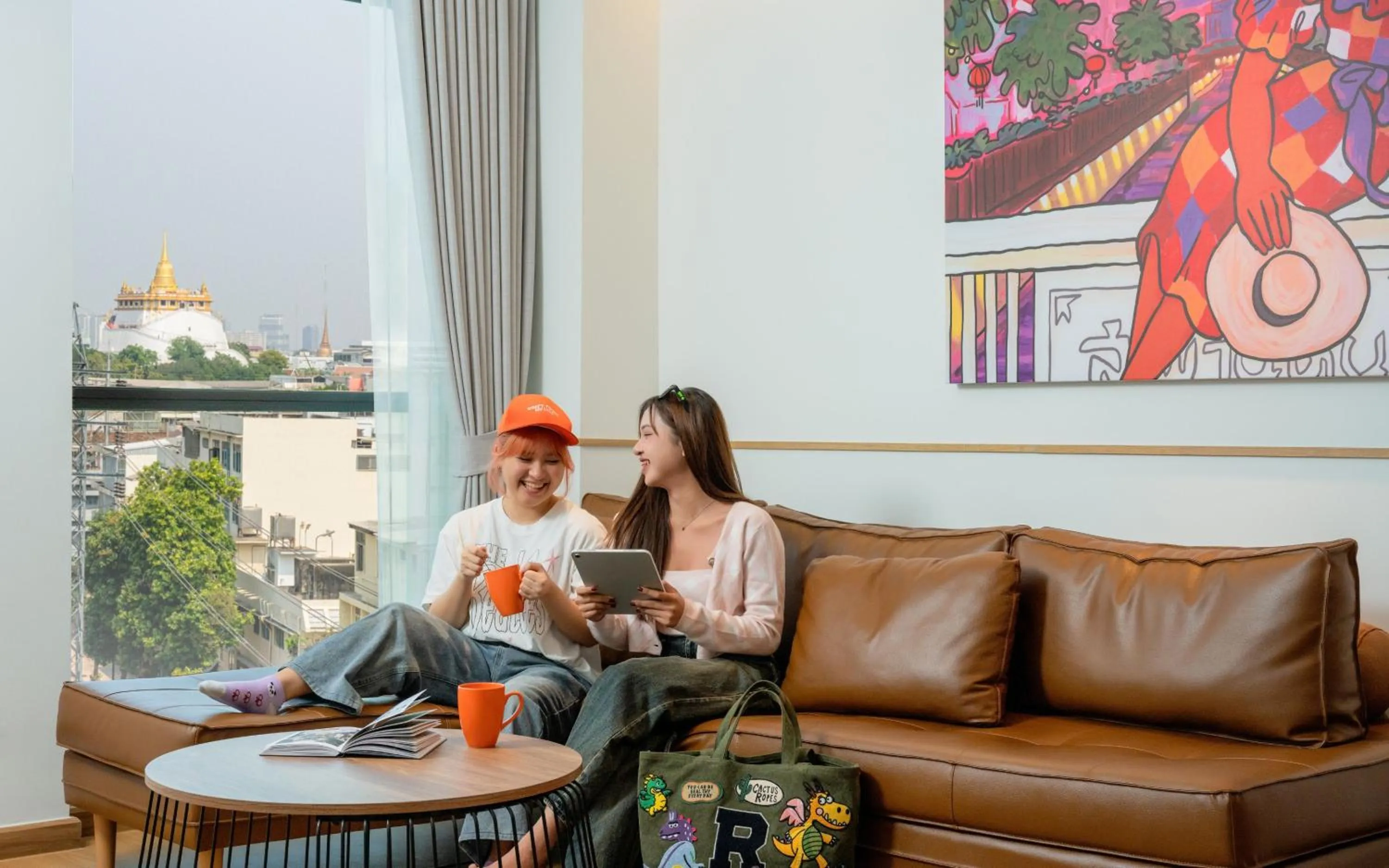 Seating area in Lub d Bangkok Chinatown - Steps from Sam Yod MRT Station