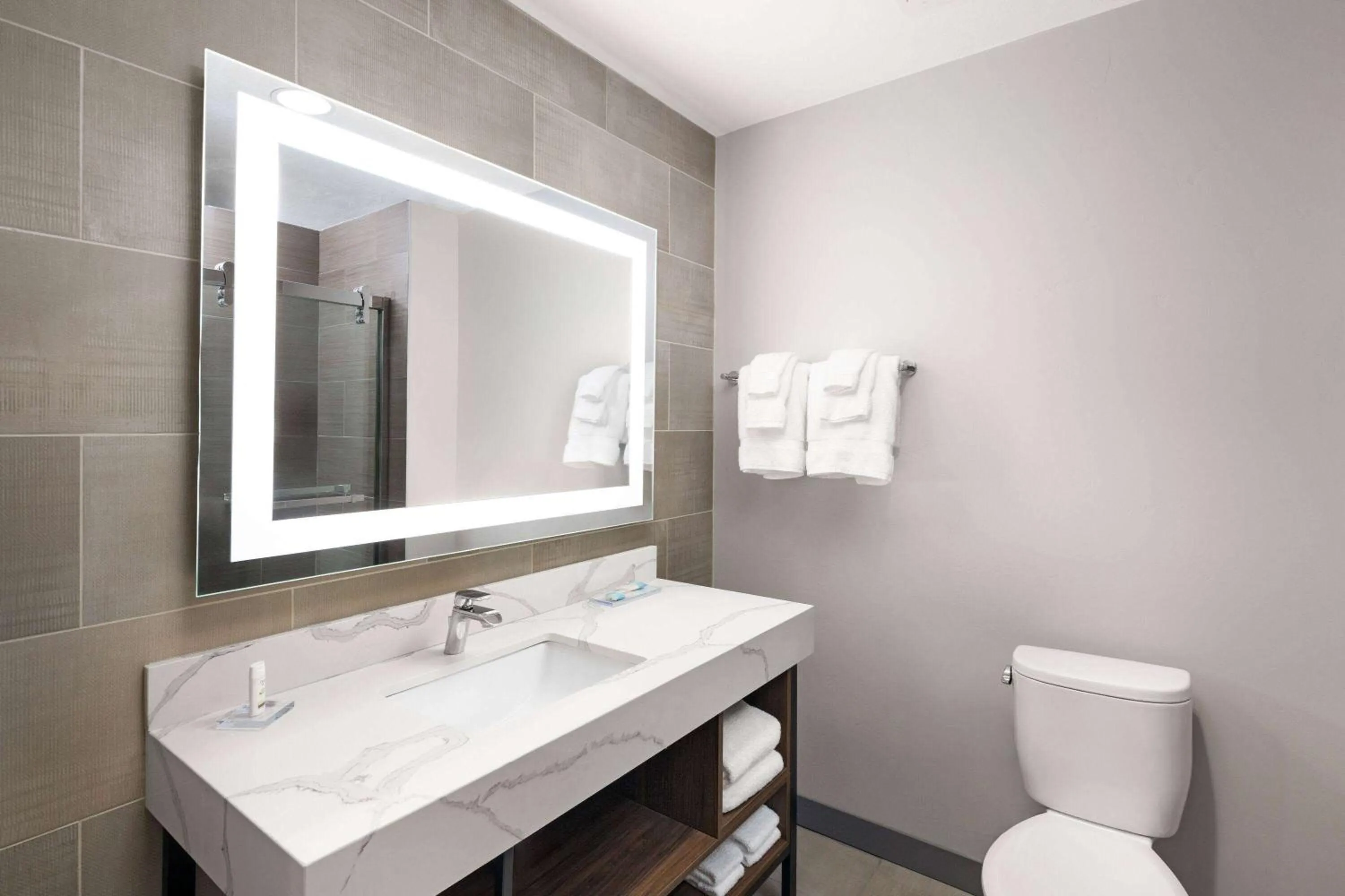Bathroom in Hawthorn Extended Stay by Wyndham Kingman