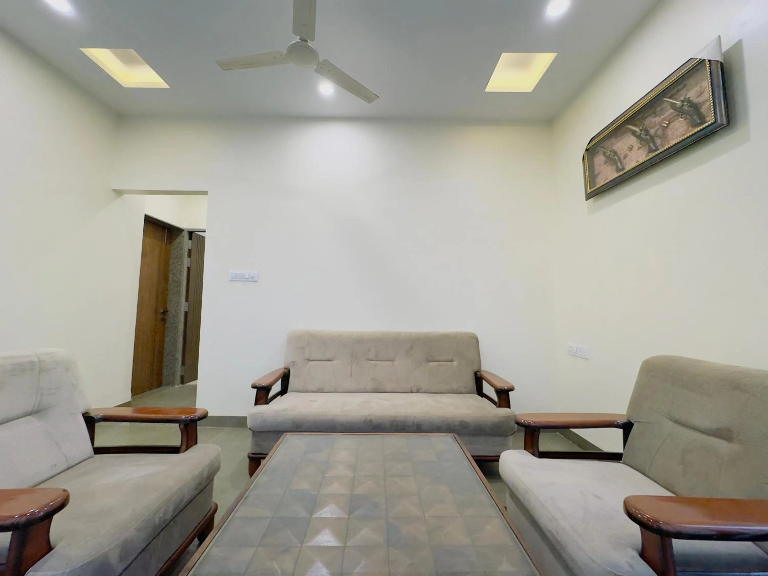 Living room in Hotel Jyotirlinga- One Way Drop to Mahakal Temple
