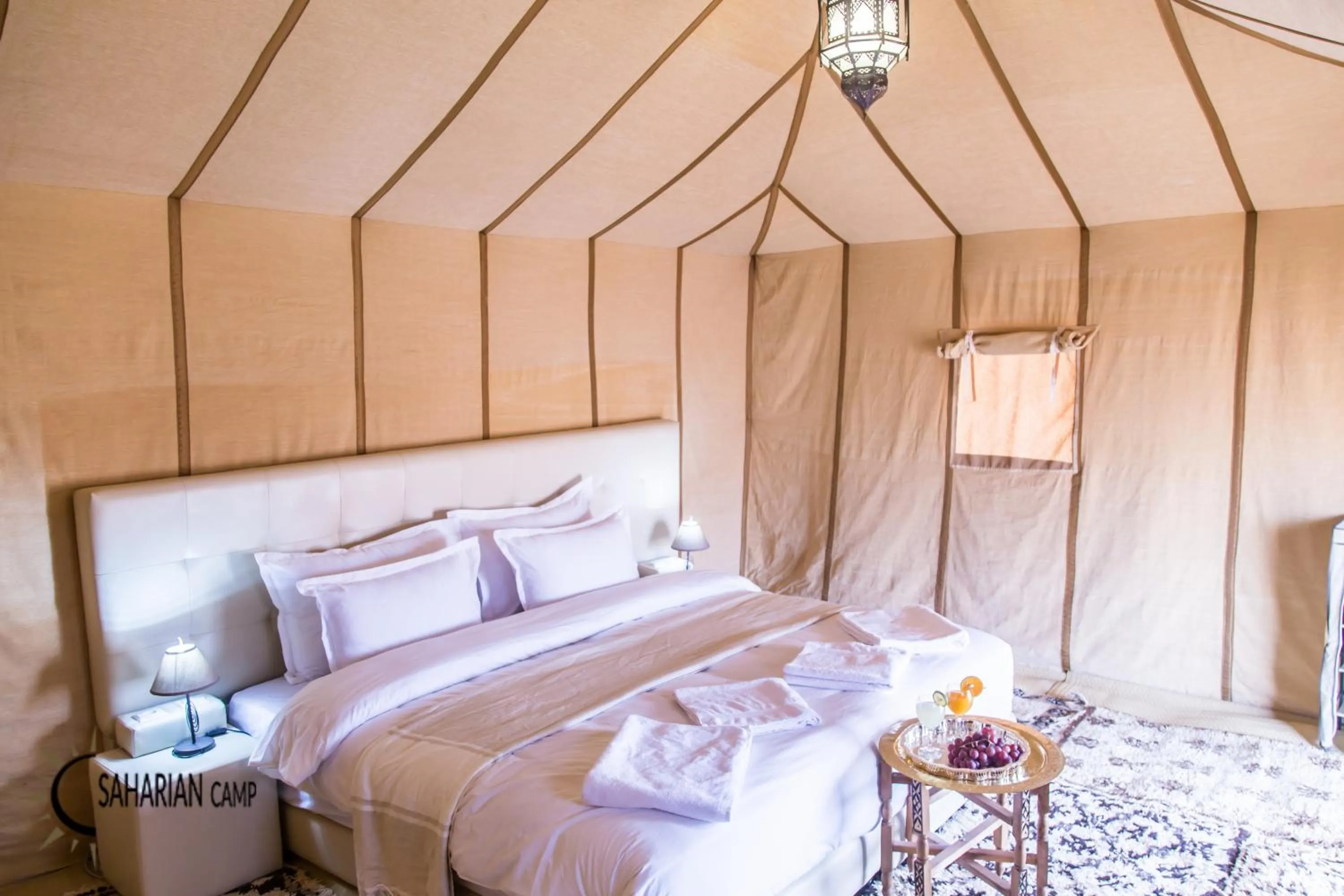 Bedroom, Bed in Merzouga Luxury Camp