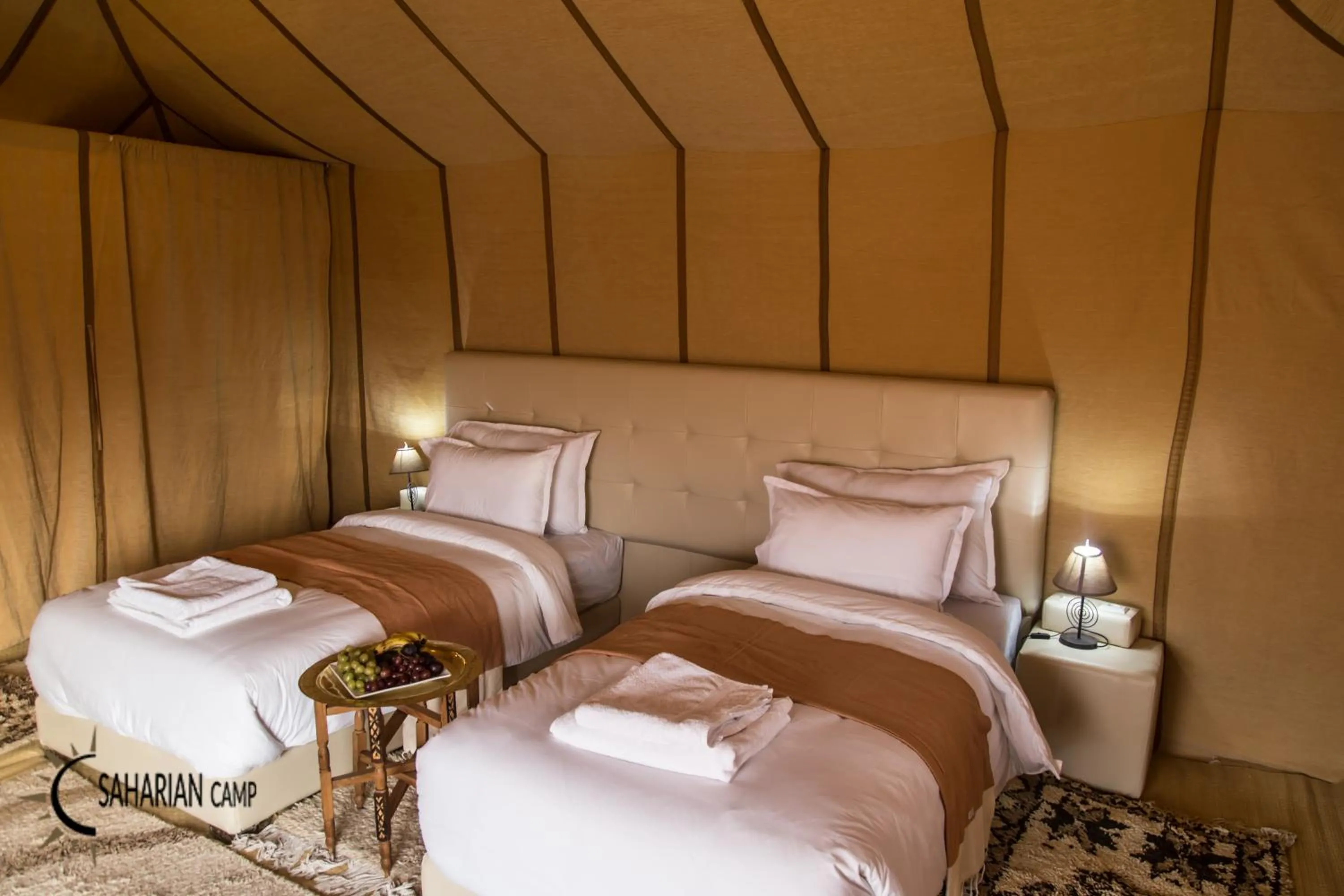 Bedroom, Bed in Merzouga Luxury Camp