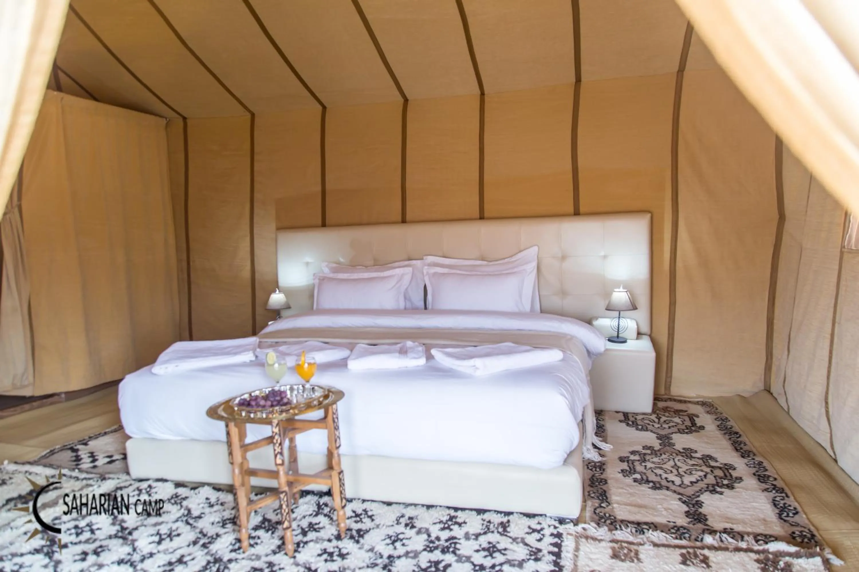 Bedroom, Bed in Merzouga Luxury Camp