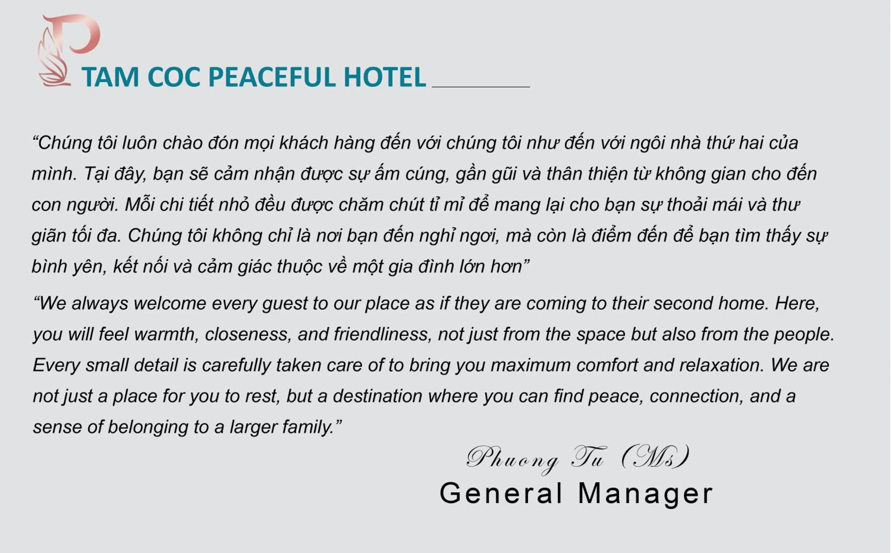 Property logo or sign in Tam Coc Peaceful Hotel