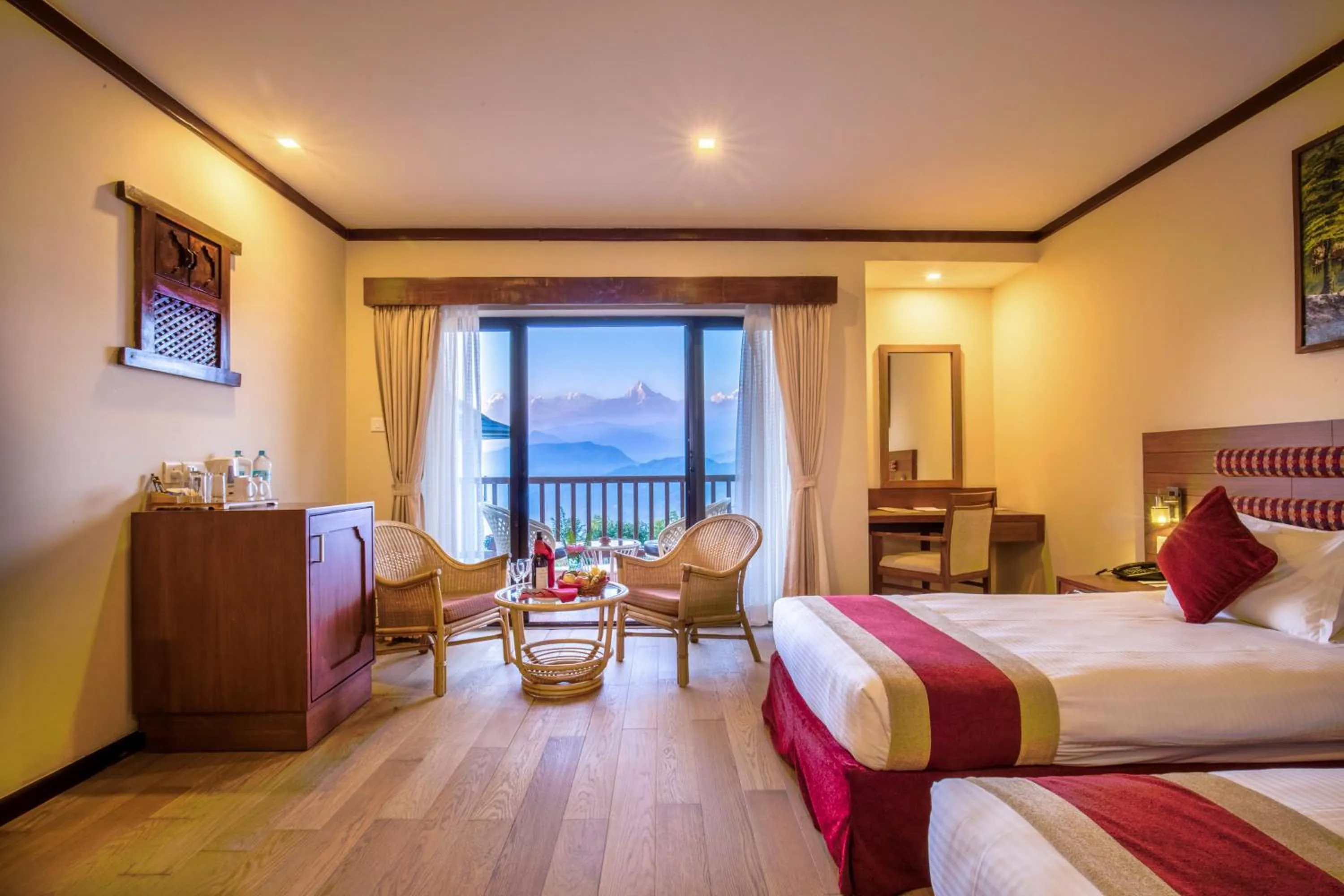 Bed in Rupakot Resort