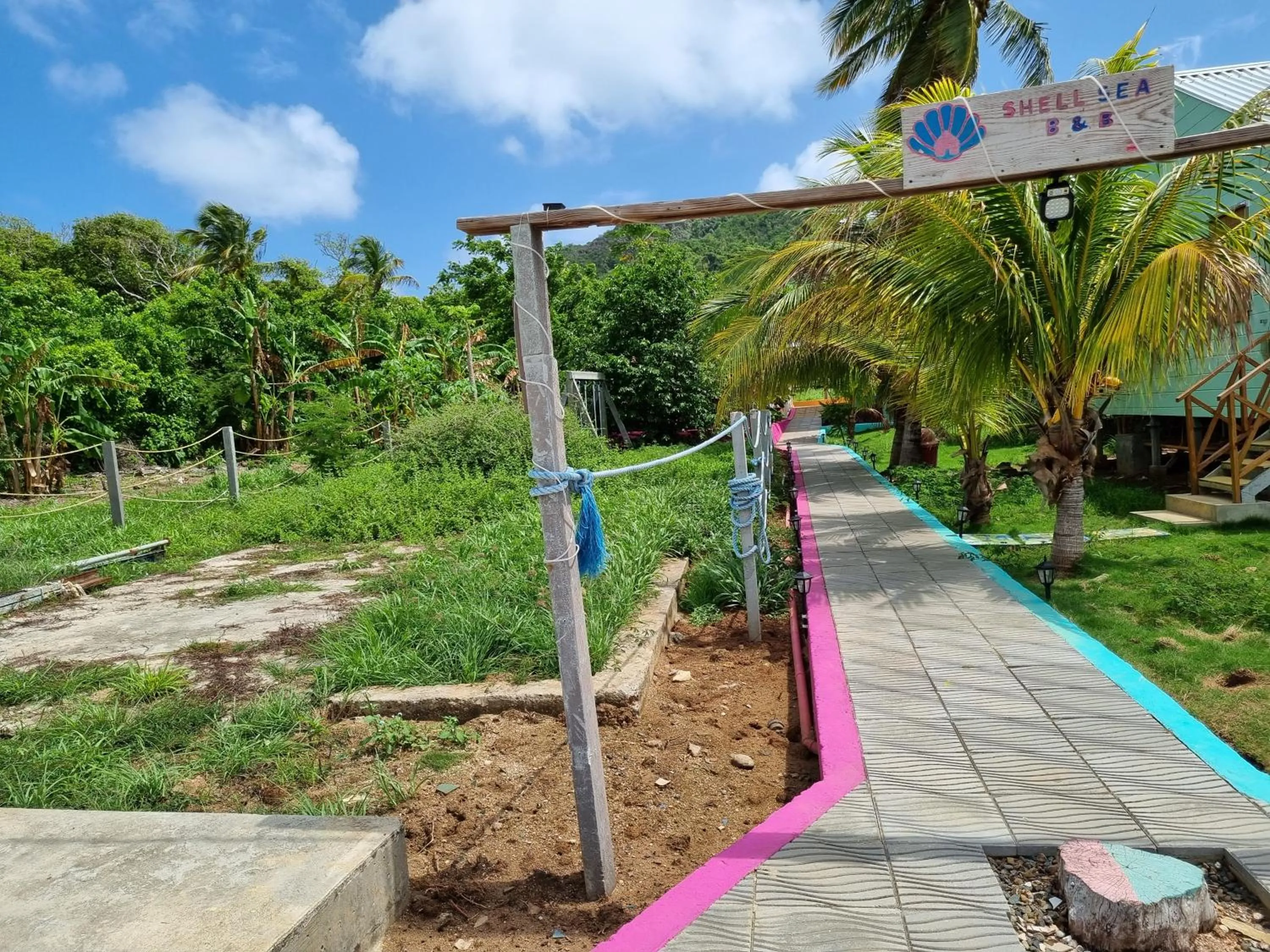 Garden view in Shell Sea B & B