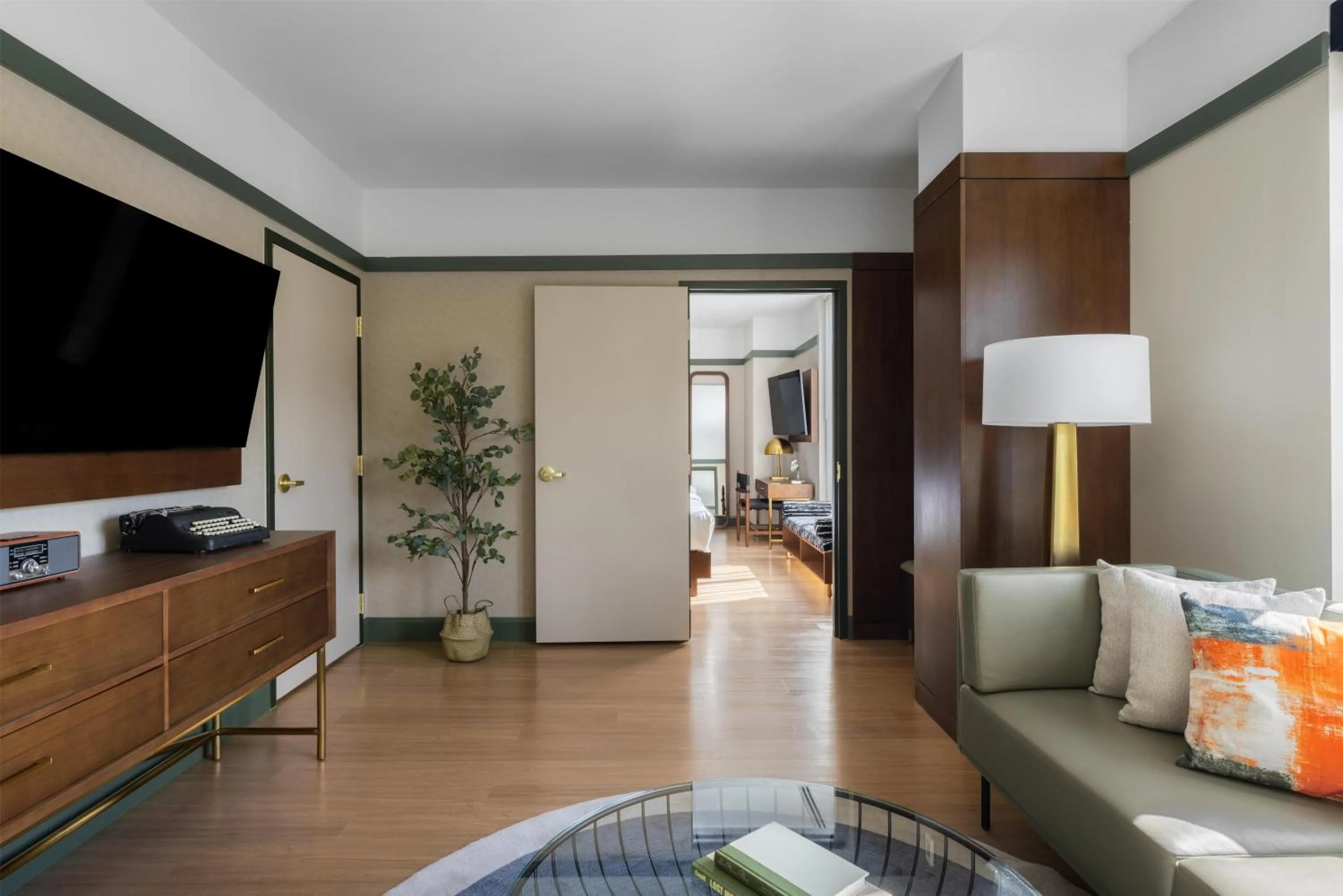 Living room in The Printing House Hotel, Tapestry Collection By Hilton