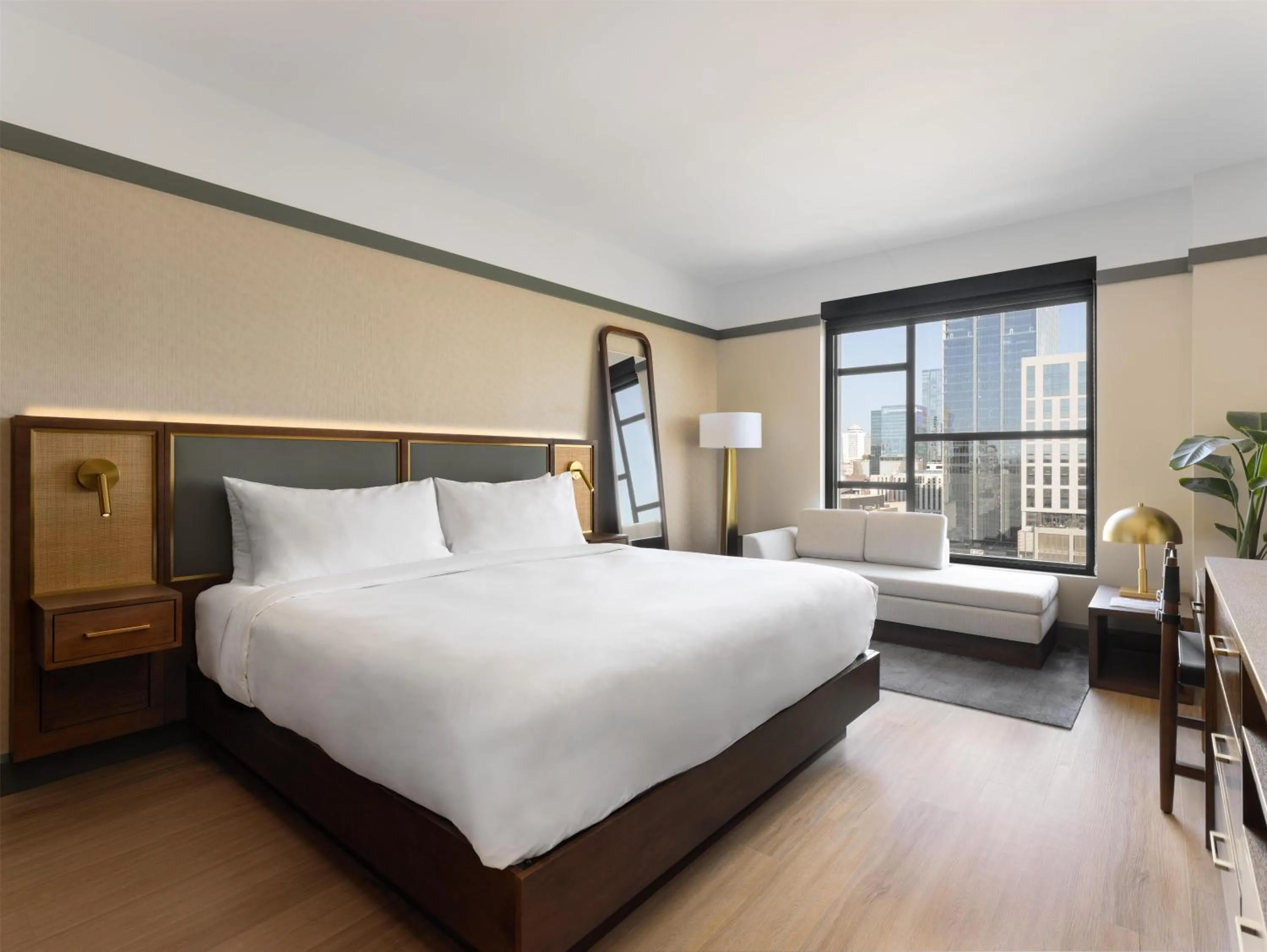 Living room, Bed in The Printing House Hotel, Tapestry Collection By Hilton