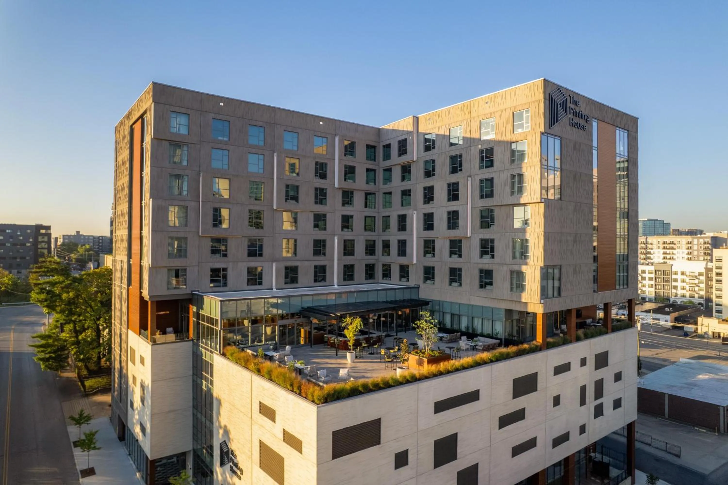 Patio in The Printing House Hotel, Tapestry Collection By Hilton