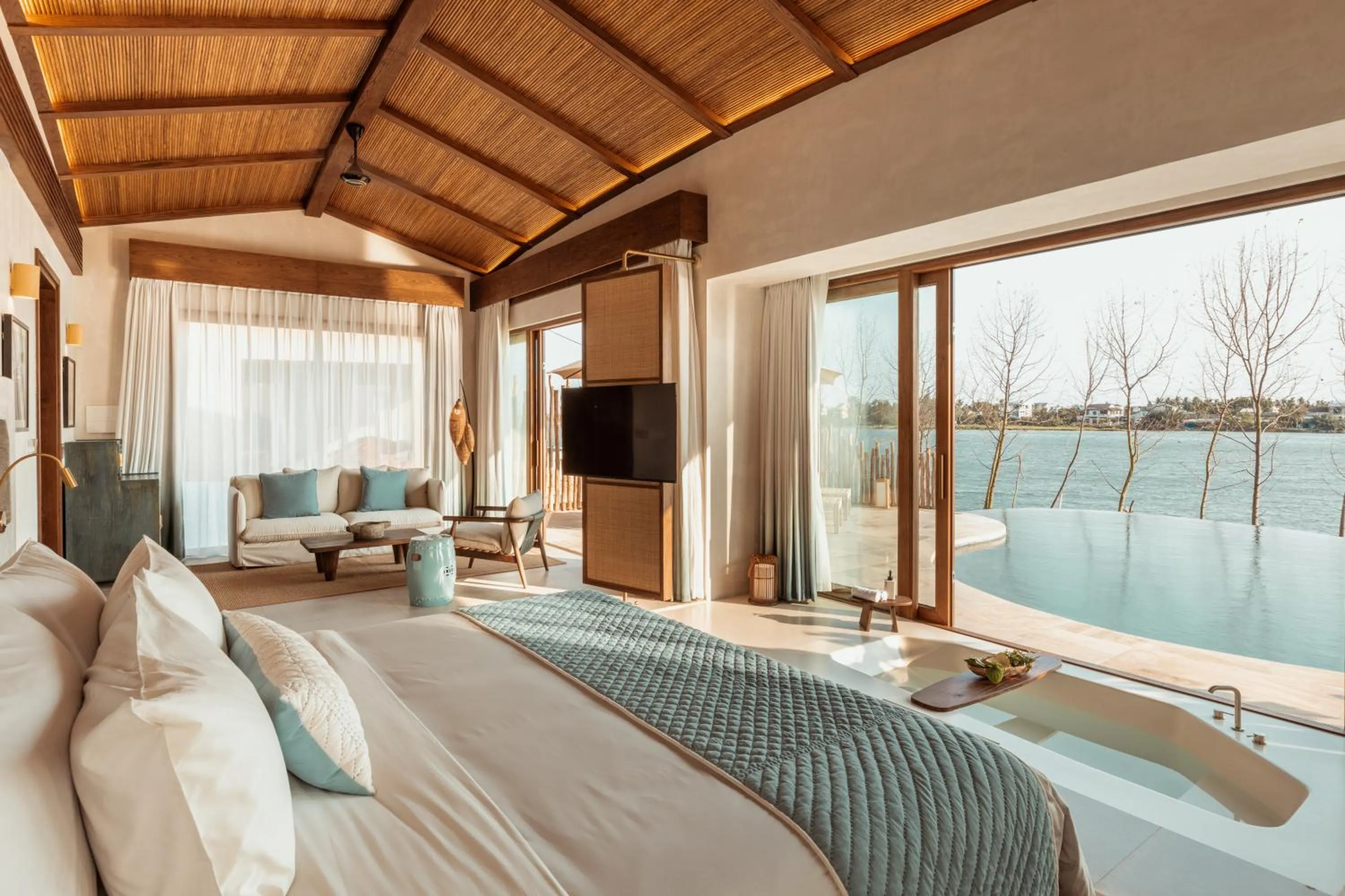 View (from property/room), Bed in Namia River Retreat - Wellness Inclusive Resort