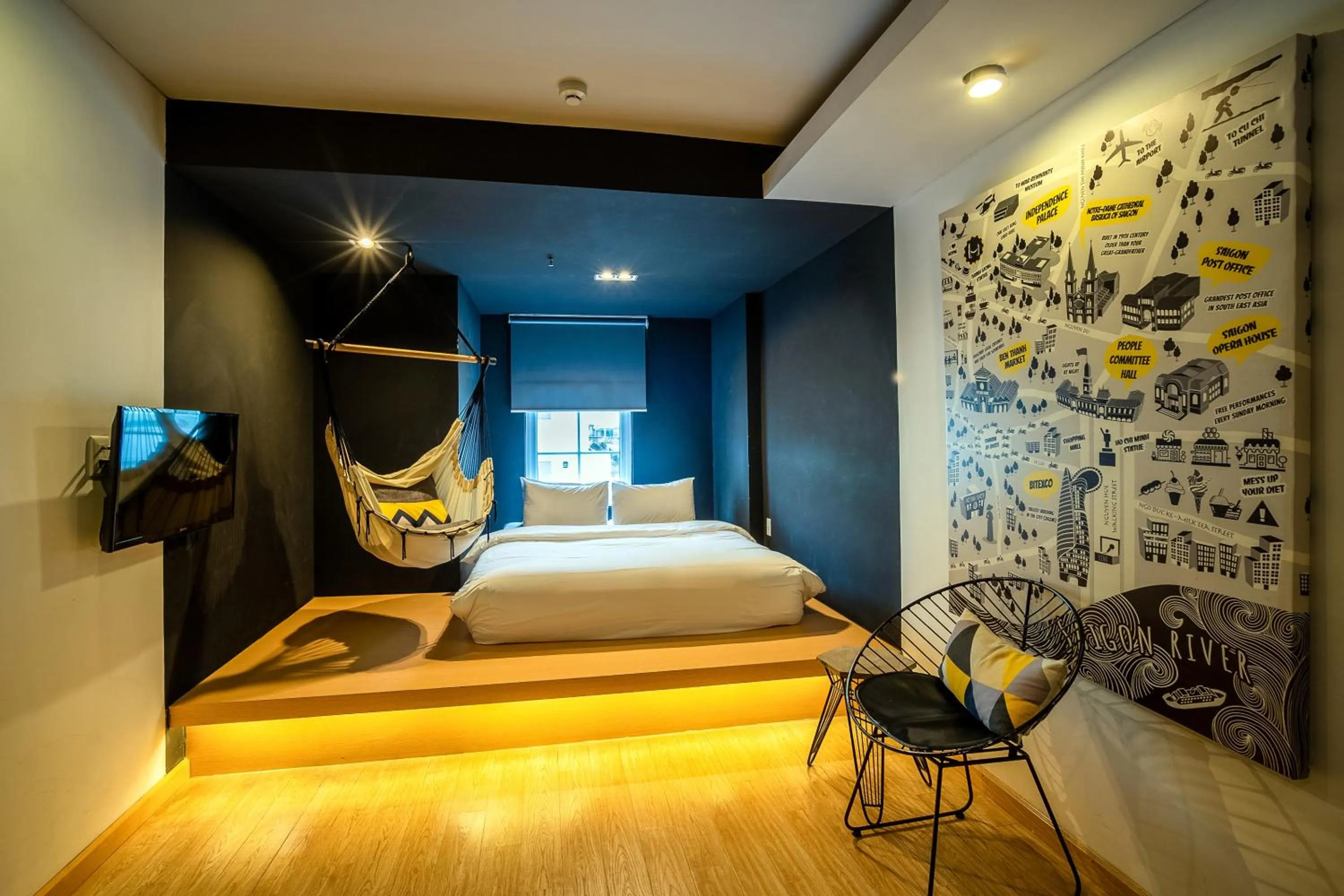 Bed in The Hammock Hotel Ben Thanh