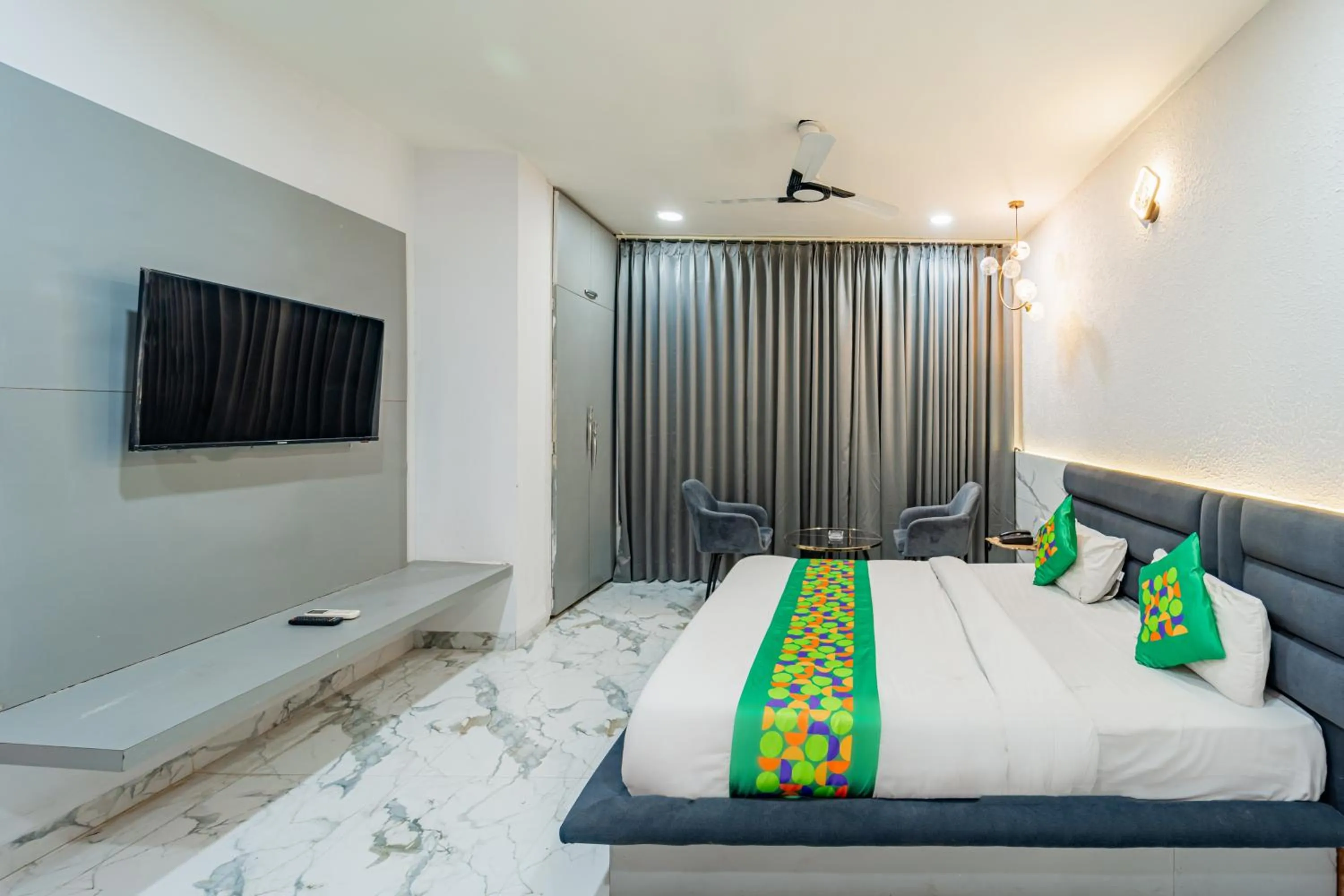 Bedroom, Bed in Treebo Musk