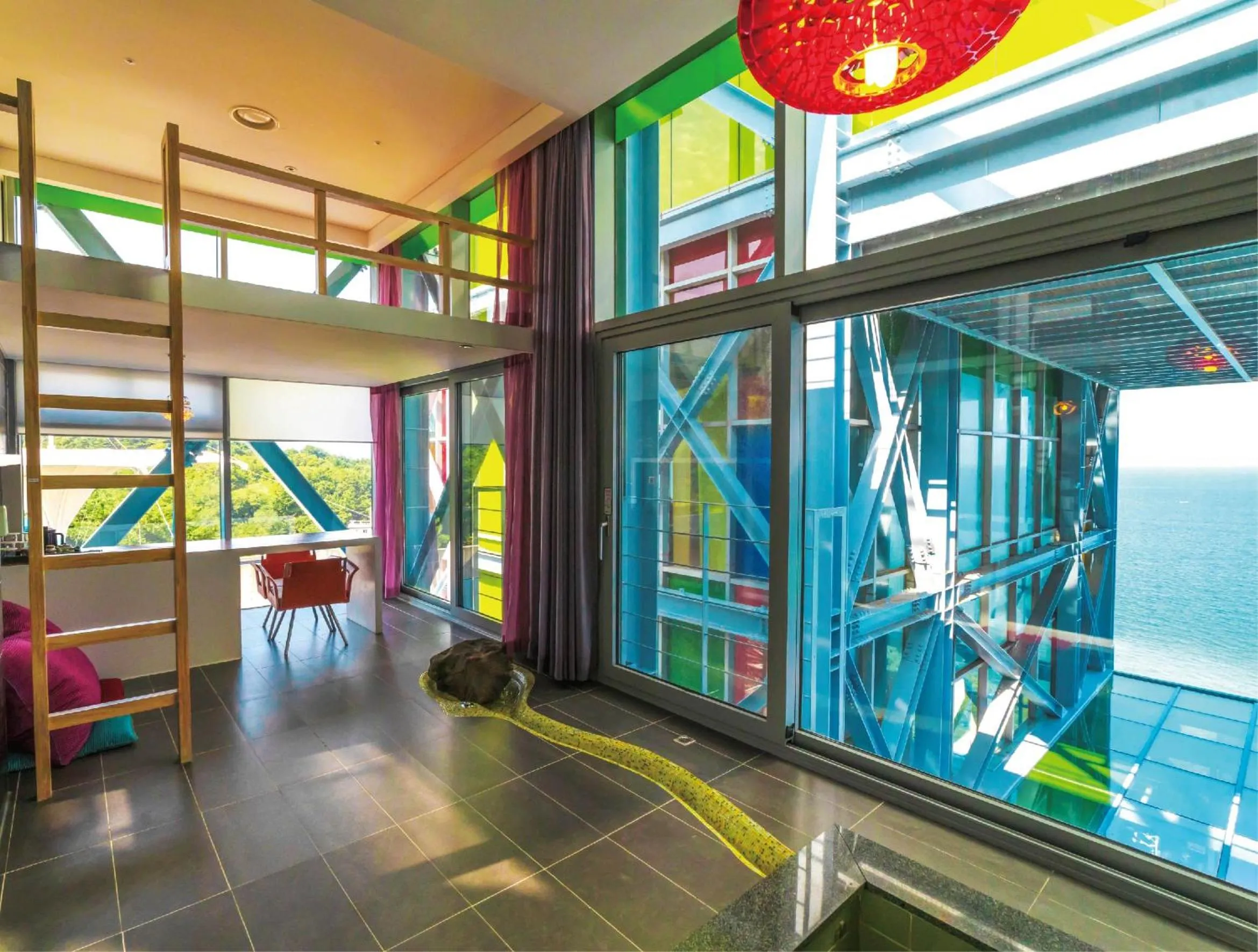 Seating area in Haslla Art World Museum Hotel