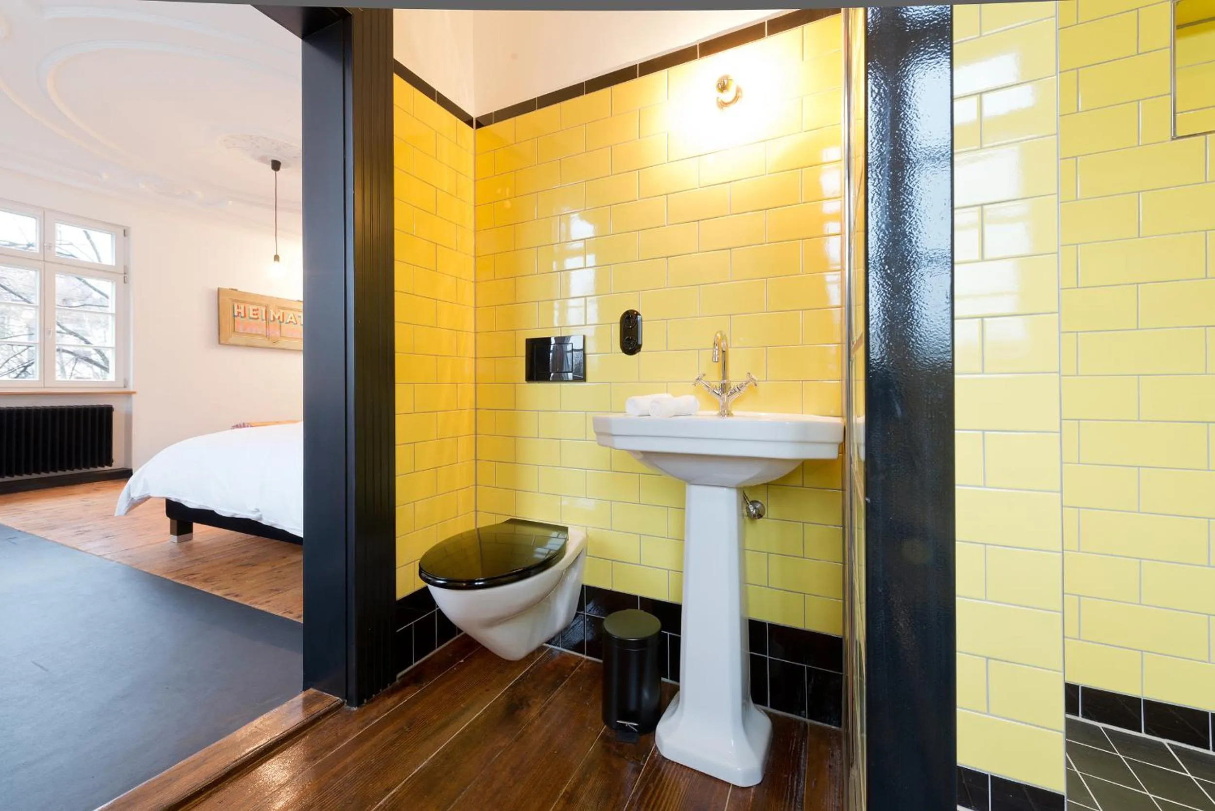 Bathroom, Bed in Haus Zauberflöte