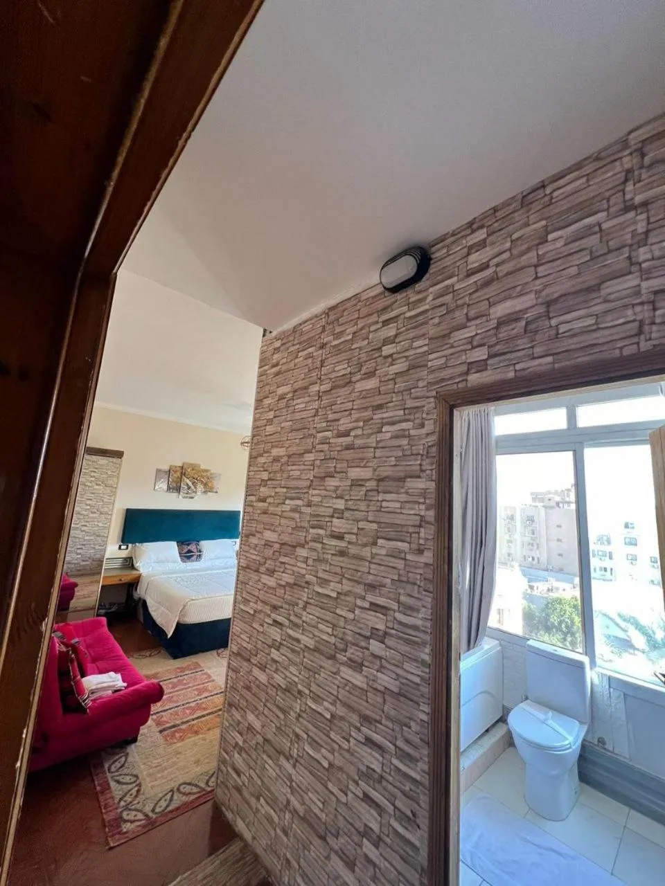 Bedroom, Bed in A pyramids view