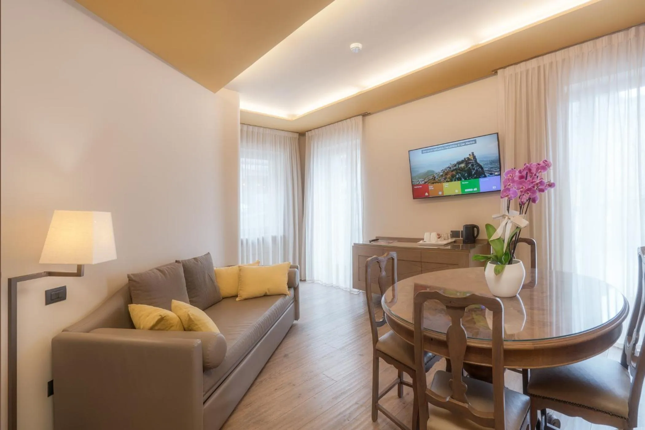 Living room in Titano Suites