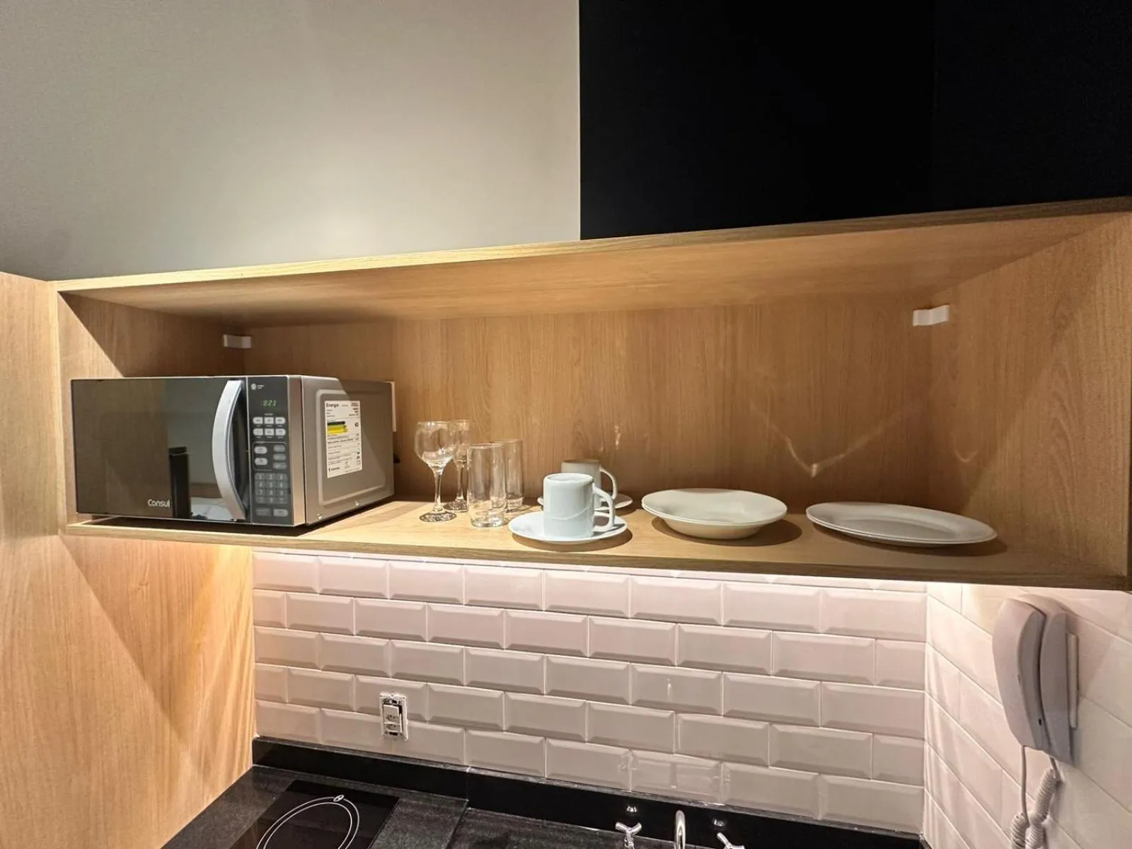 Kitchen or kitchenette in Studio Moderno ao Lado do Allianz Parque com Piscina & Academia