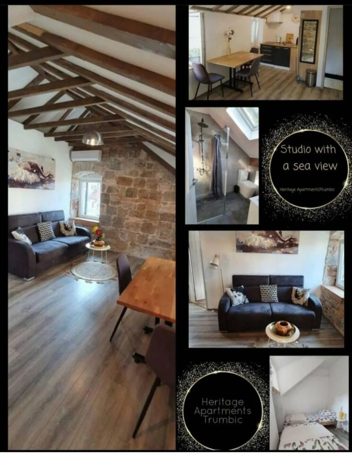 Studio with Sea View in Heritage Apartments Trumbić