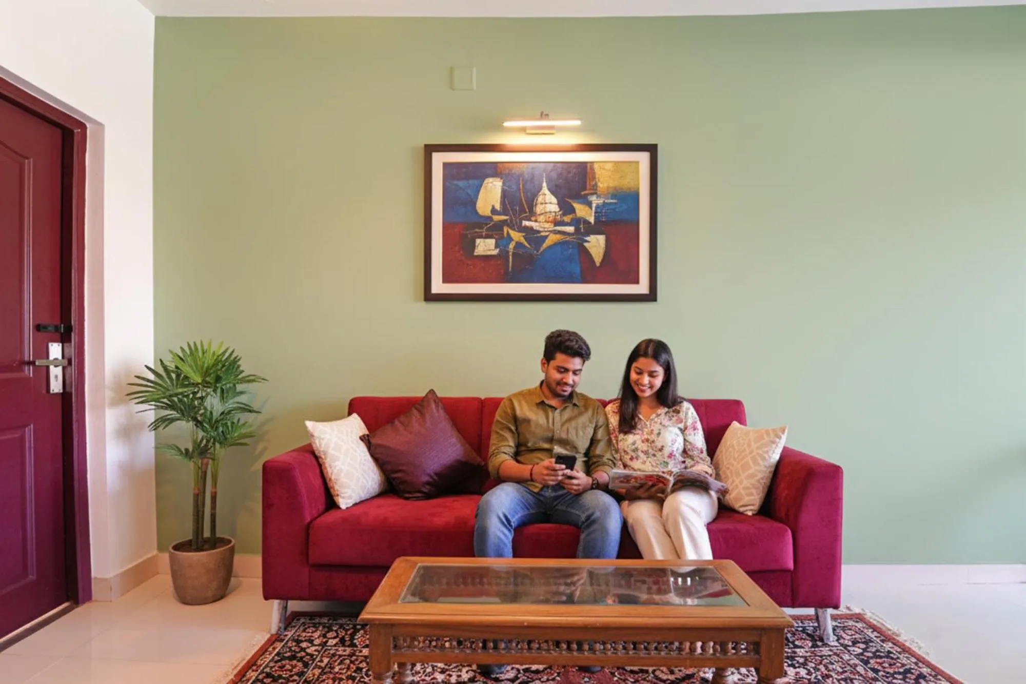 Seating area in Via Bala Garden