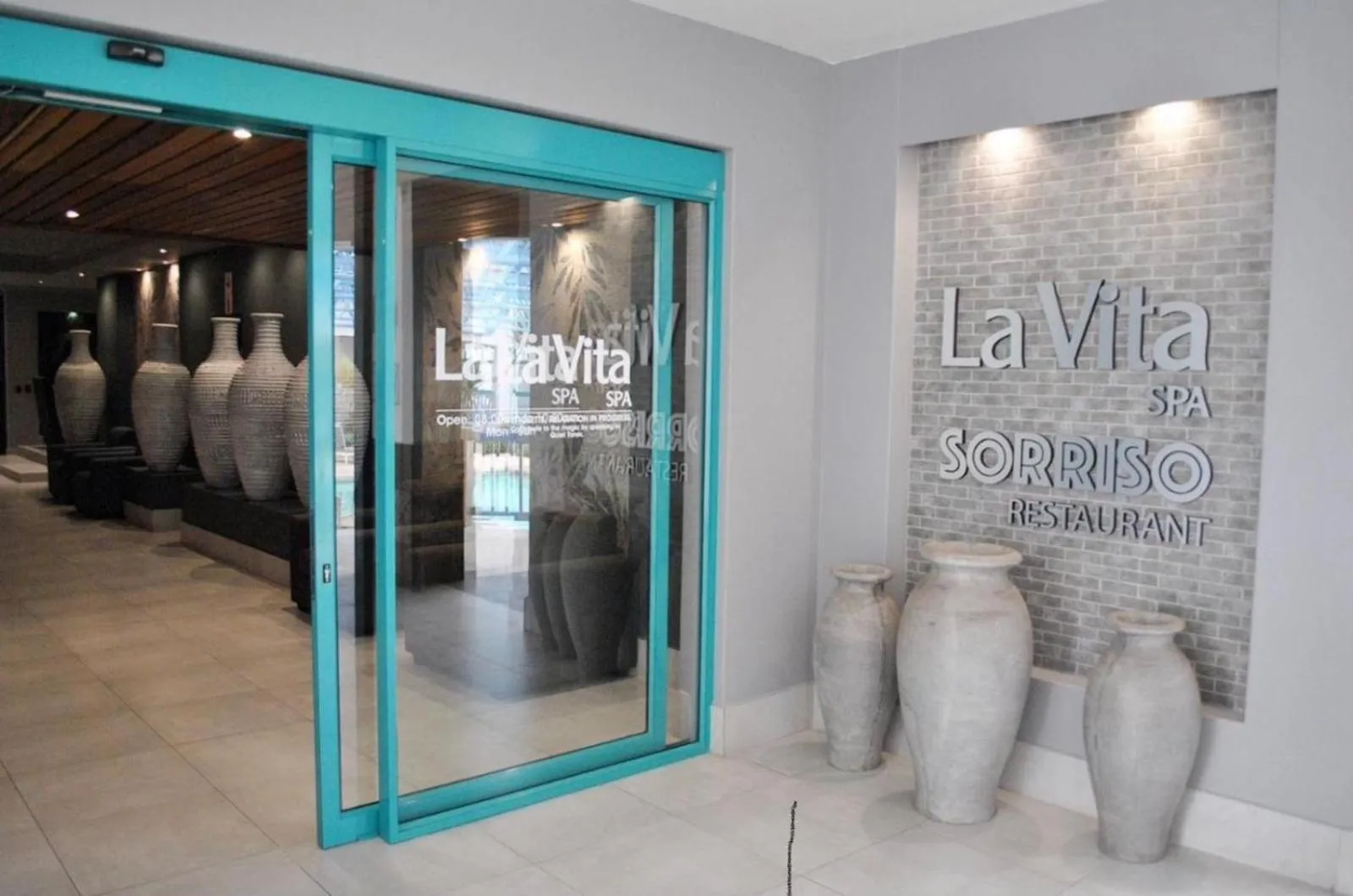 Text overlay in Club Mykonos Langebaan