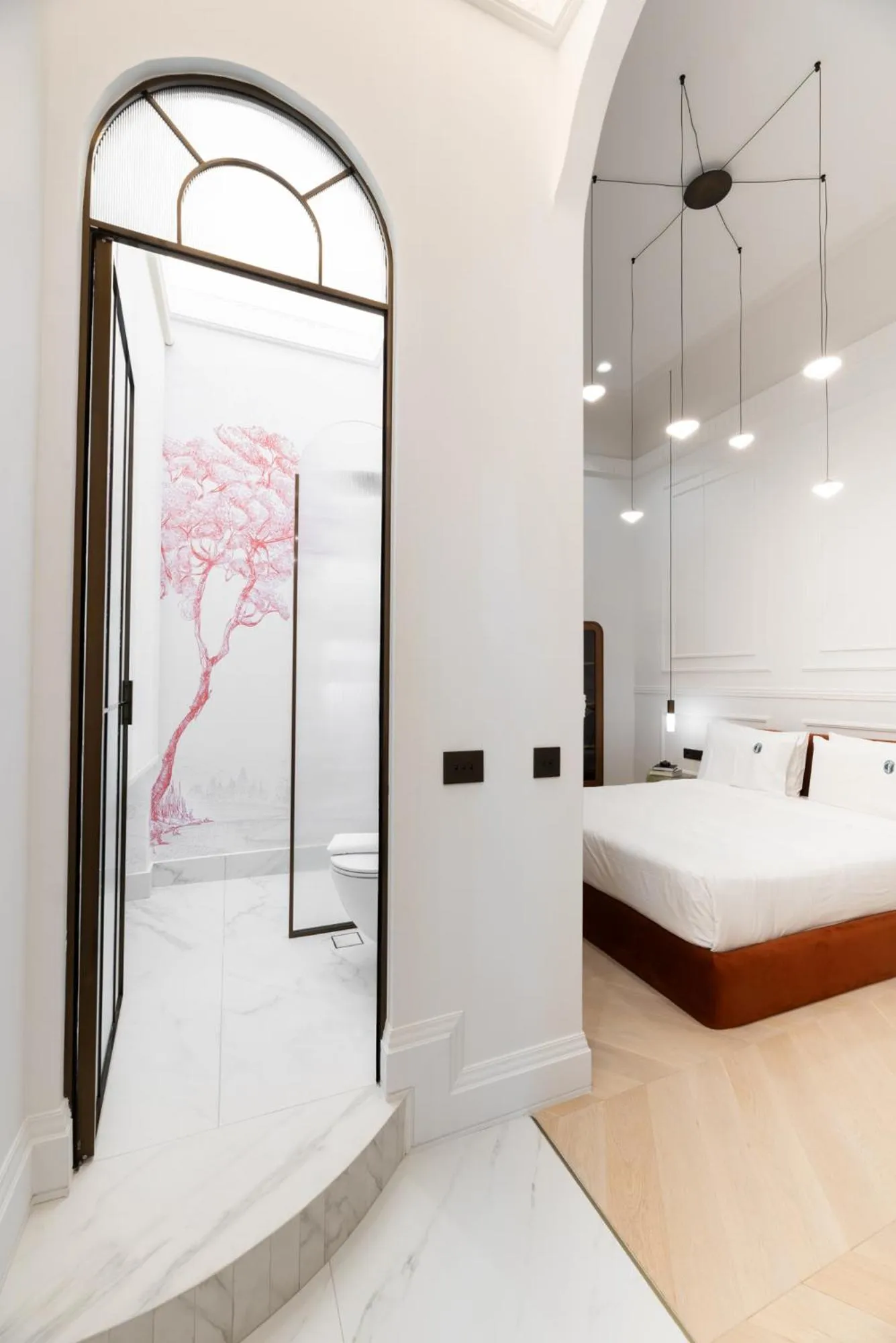 Bathroom, Bed in Emerald Hotel Athens