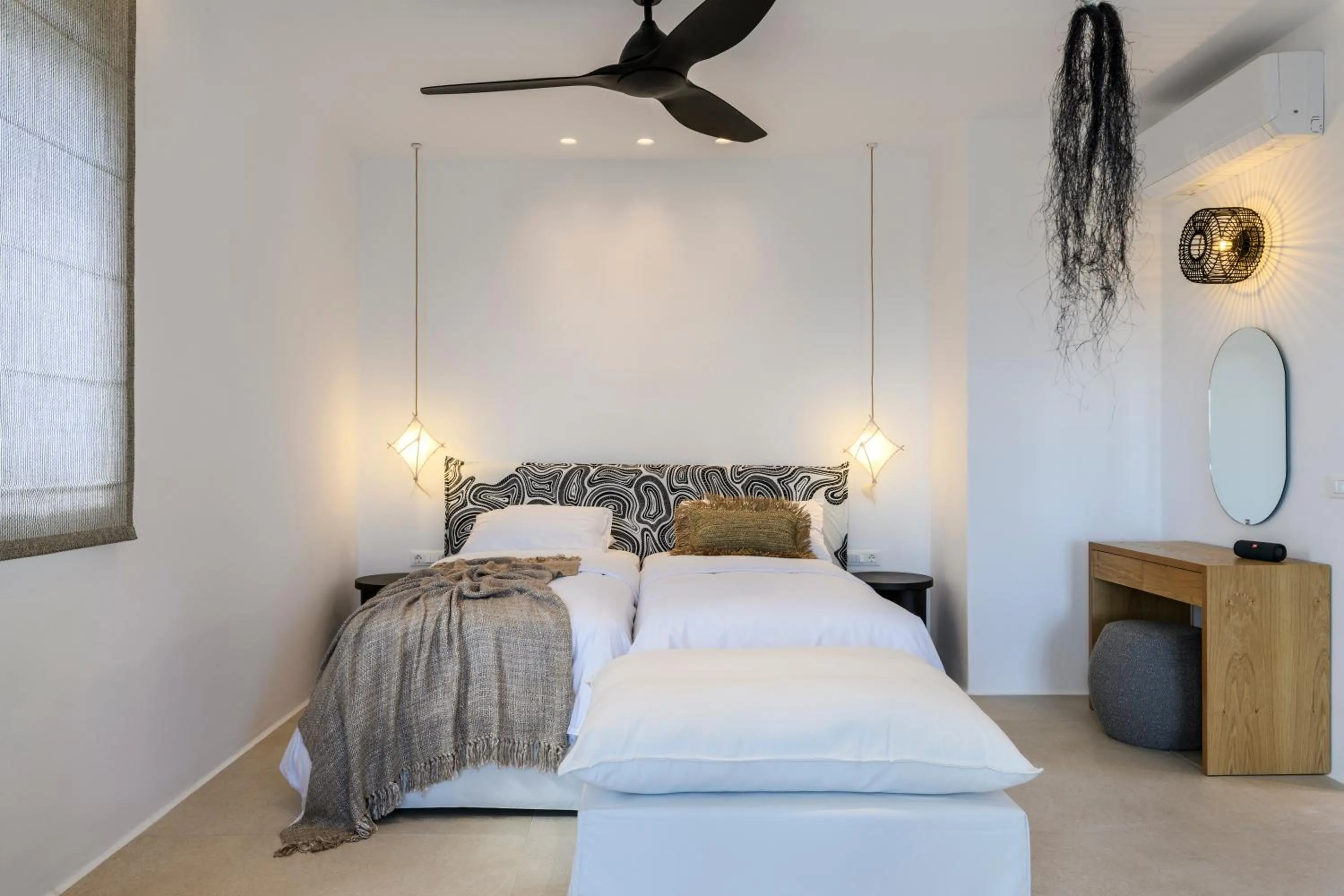 Bed in Nasta Suites & Villas Intentional Living Mykonos