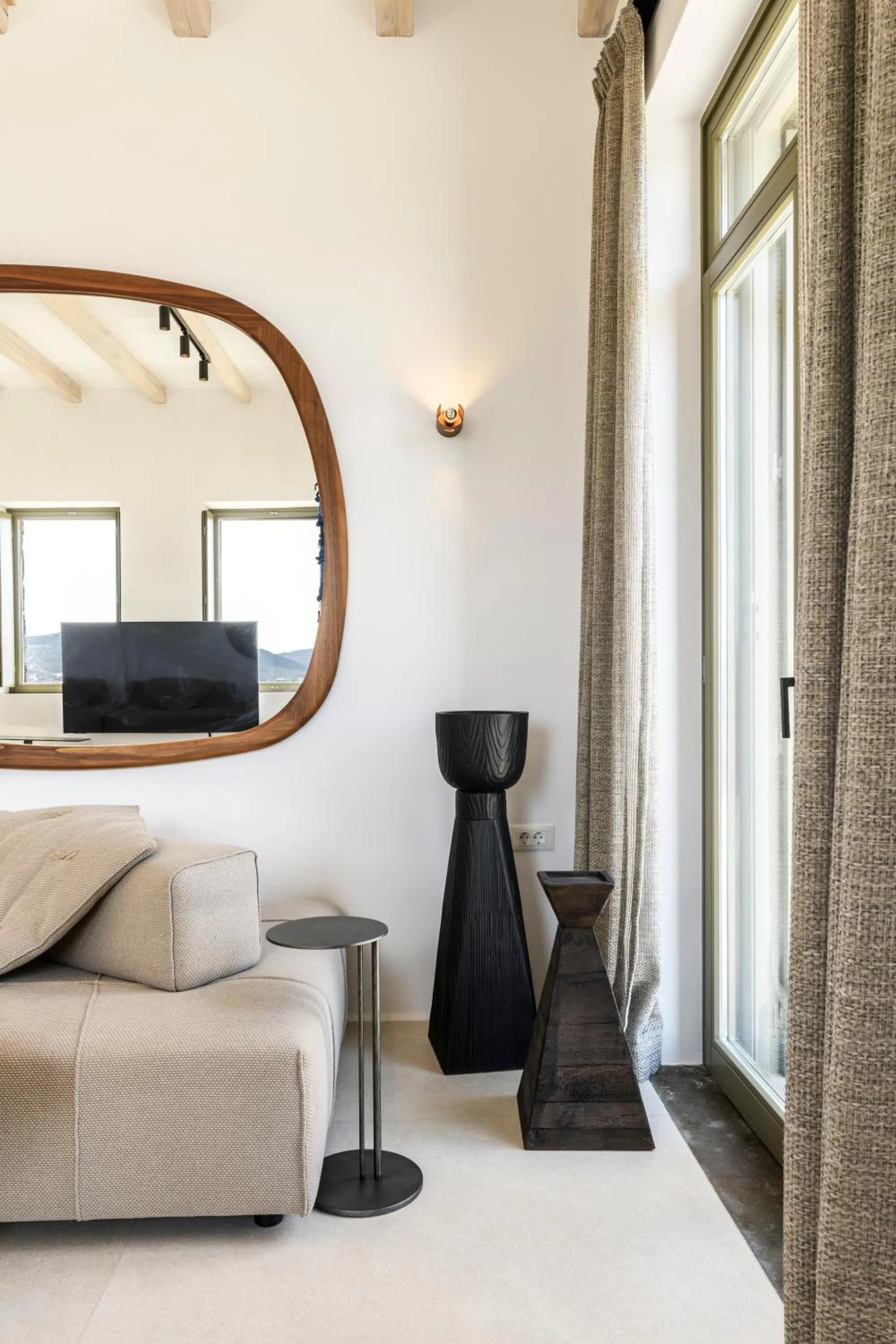 Living room, Bed in Nasta Suites & Villas Intentional Living Mykonos