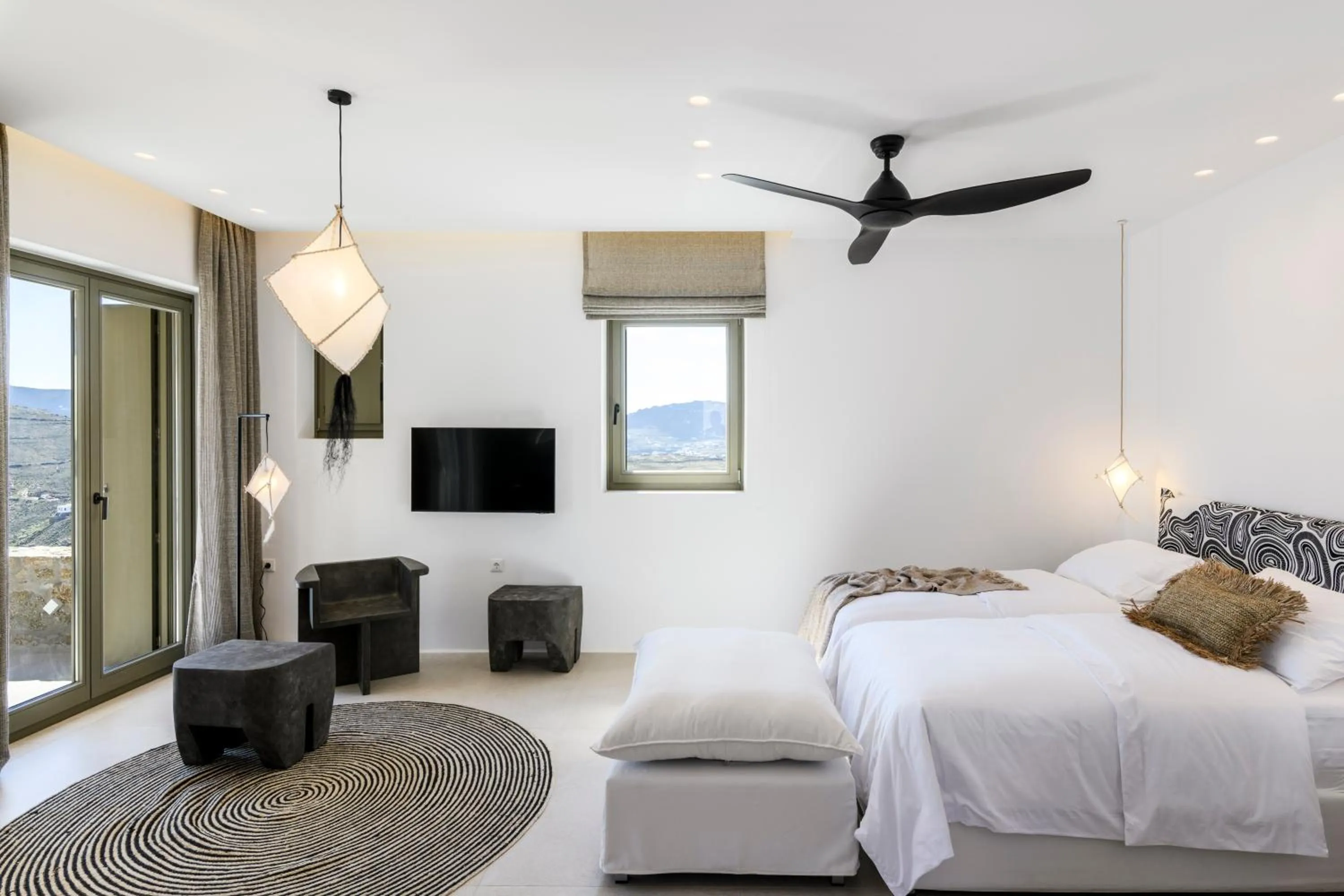 Bed in Nasta Suites & Villas Intentional Living Mykonos