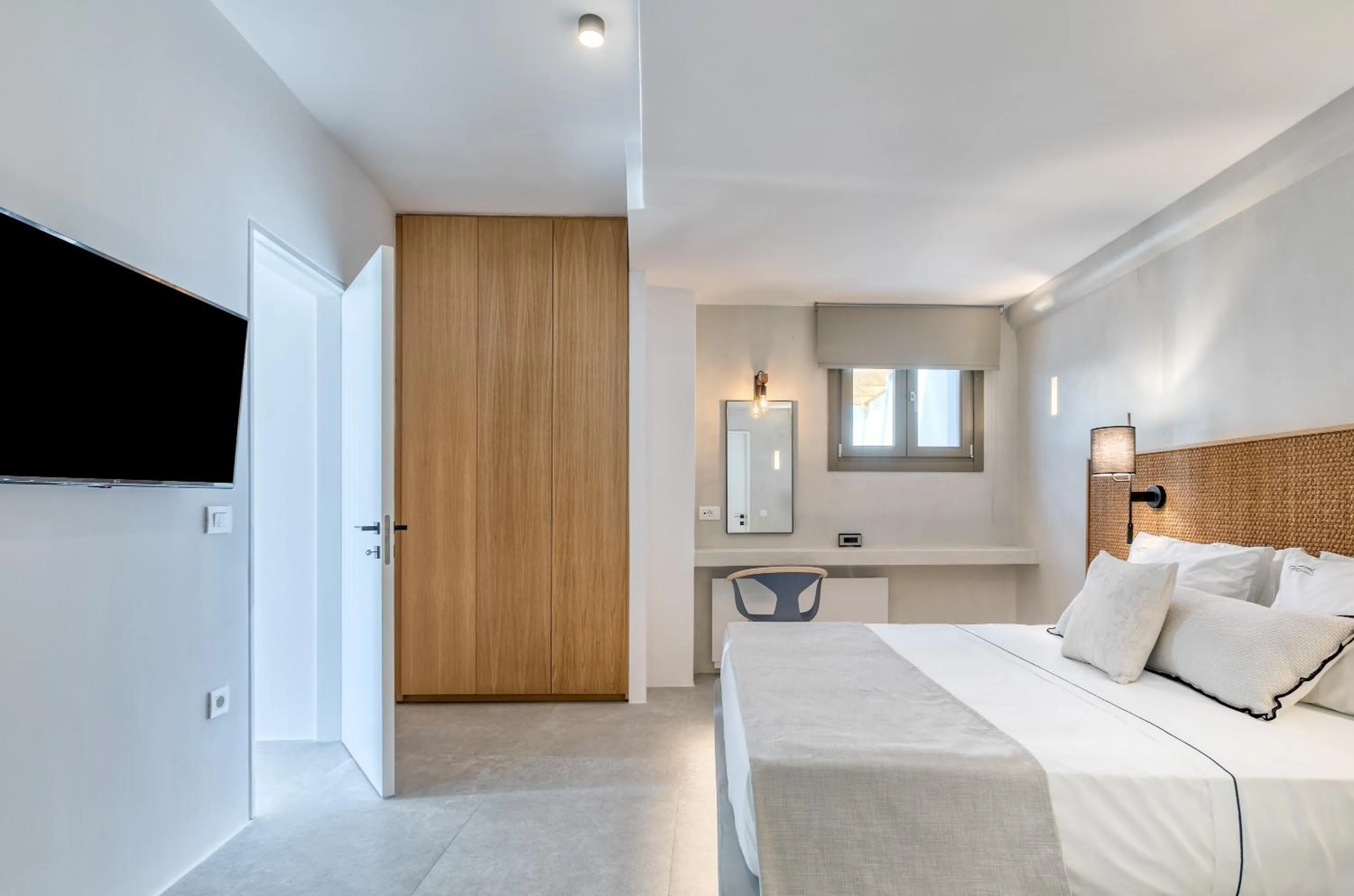 Bed in Nasta Suites & Villas Intentional Living Mykonos