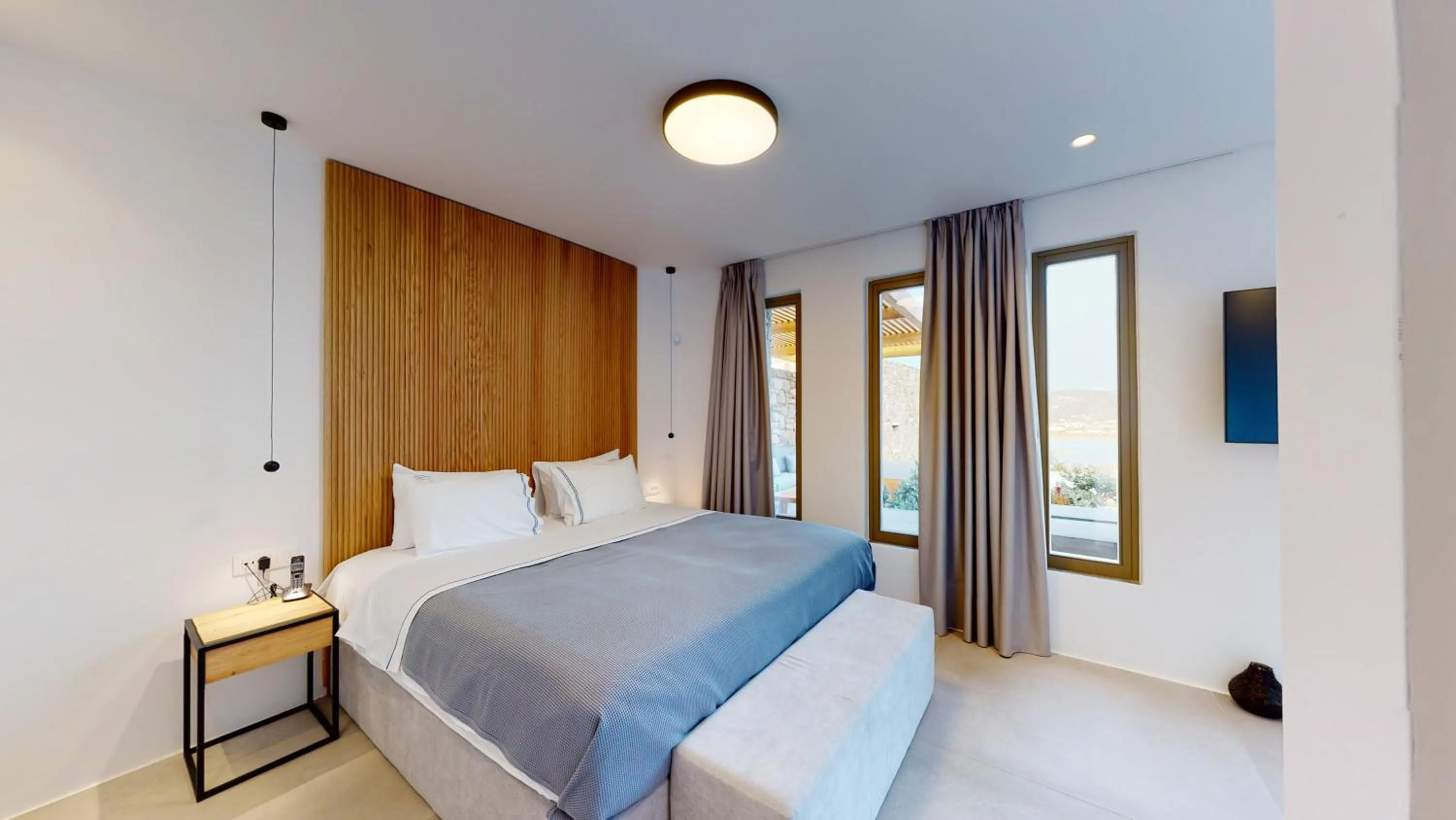 Bed in Nasta Suites & Villas Intentional Living Mykonos
