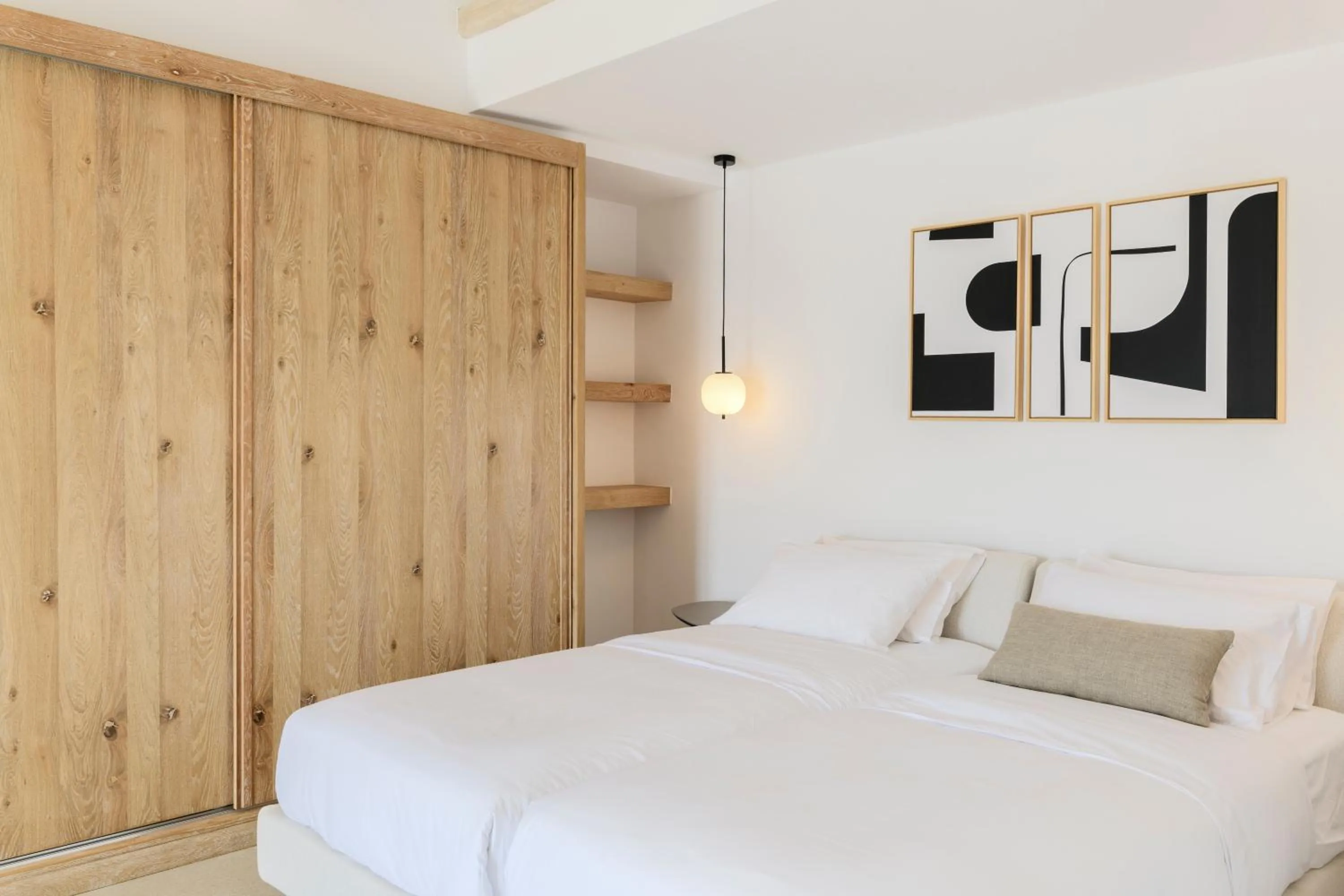 Bed in Nasta Suites & Villas Intentional Living Mykonos