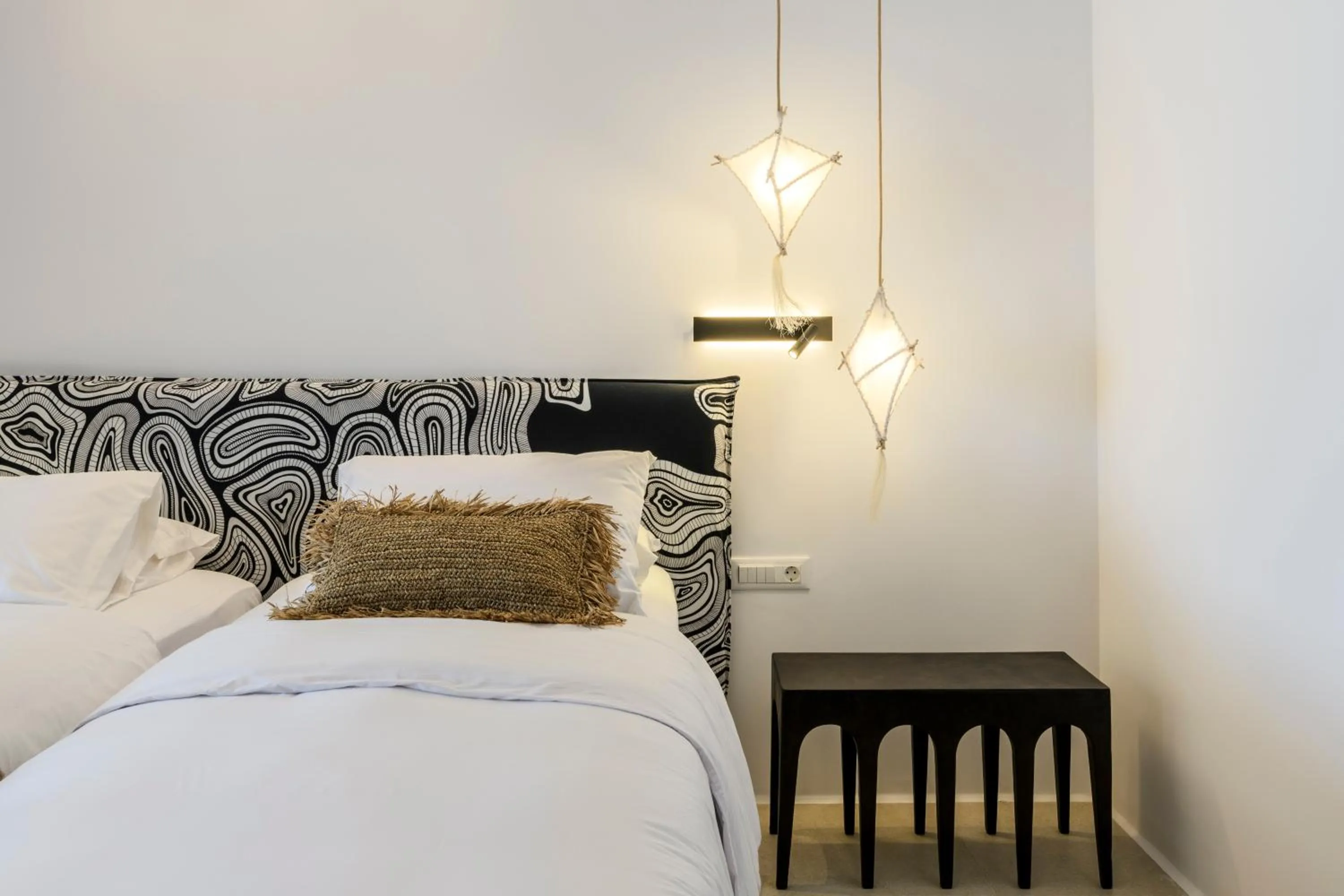 Bed in Nasta Suites & Villas Intentional Living Mykonos