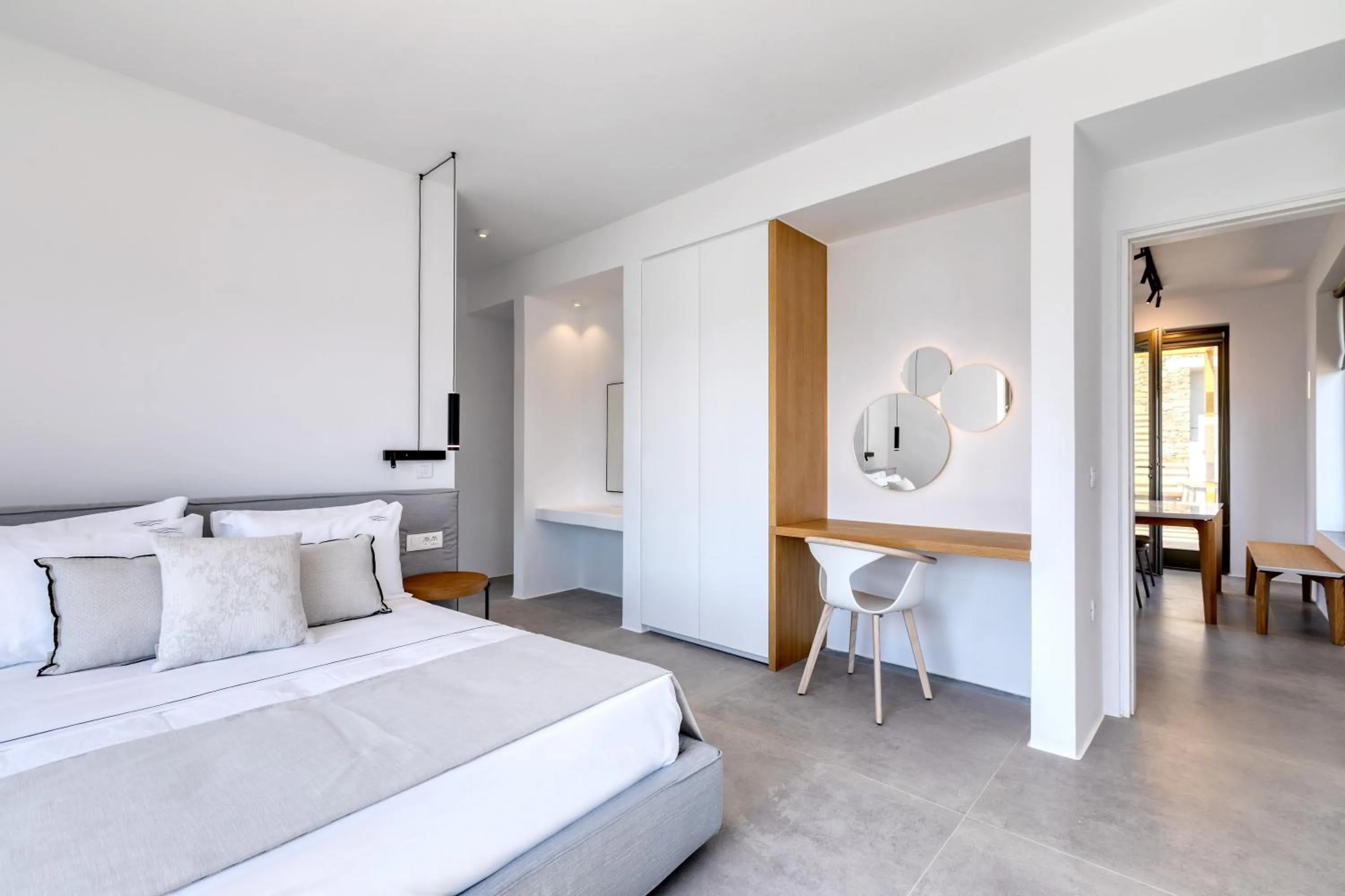Bed in Nasta Suites & Villas Intentional Living Mykonos