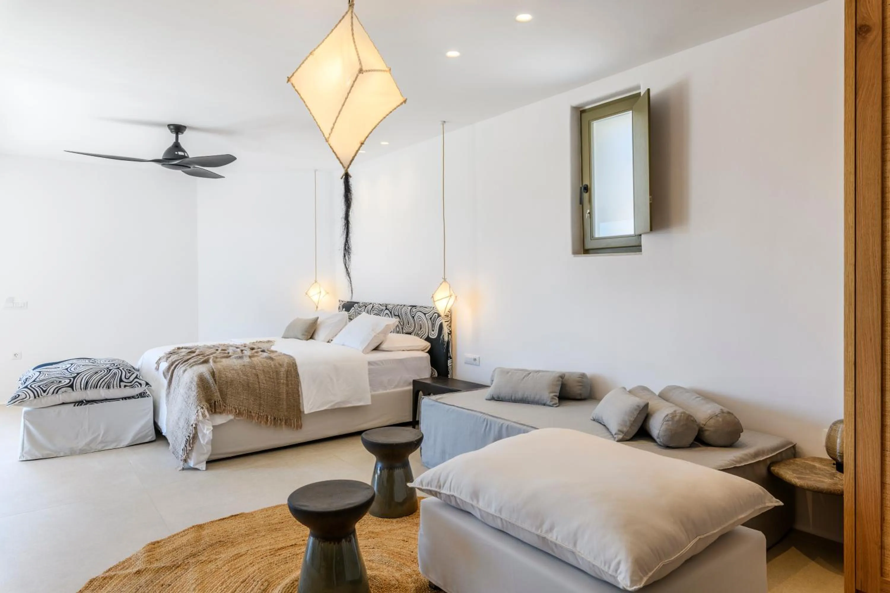 Bed in Nasta Suites & Villas Intentional Living Mykonos