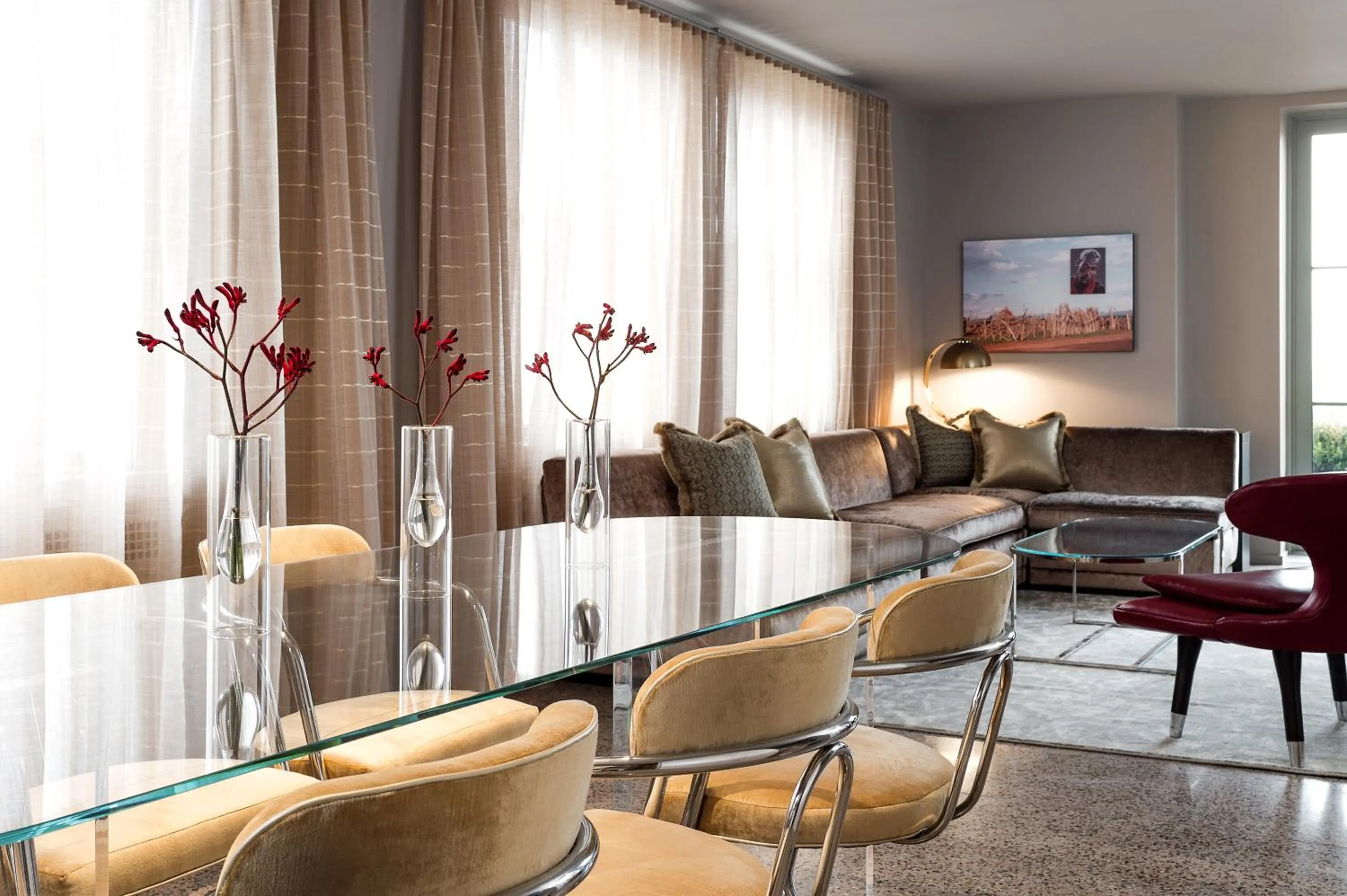 Living room in 21c Museum Hotel Durham