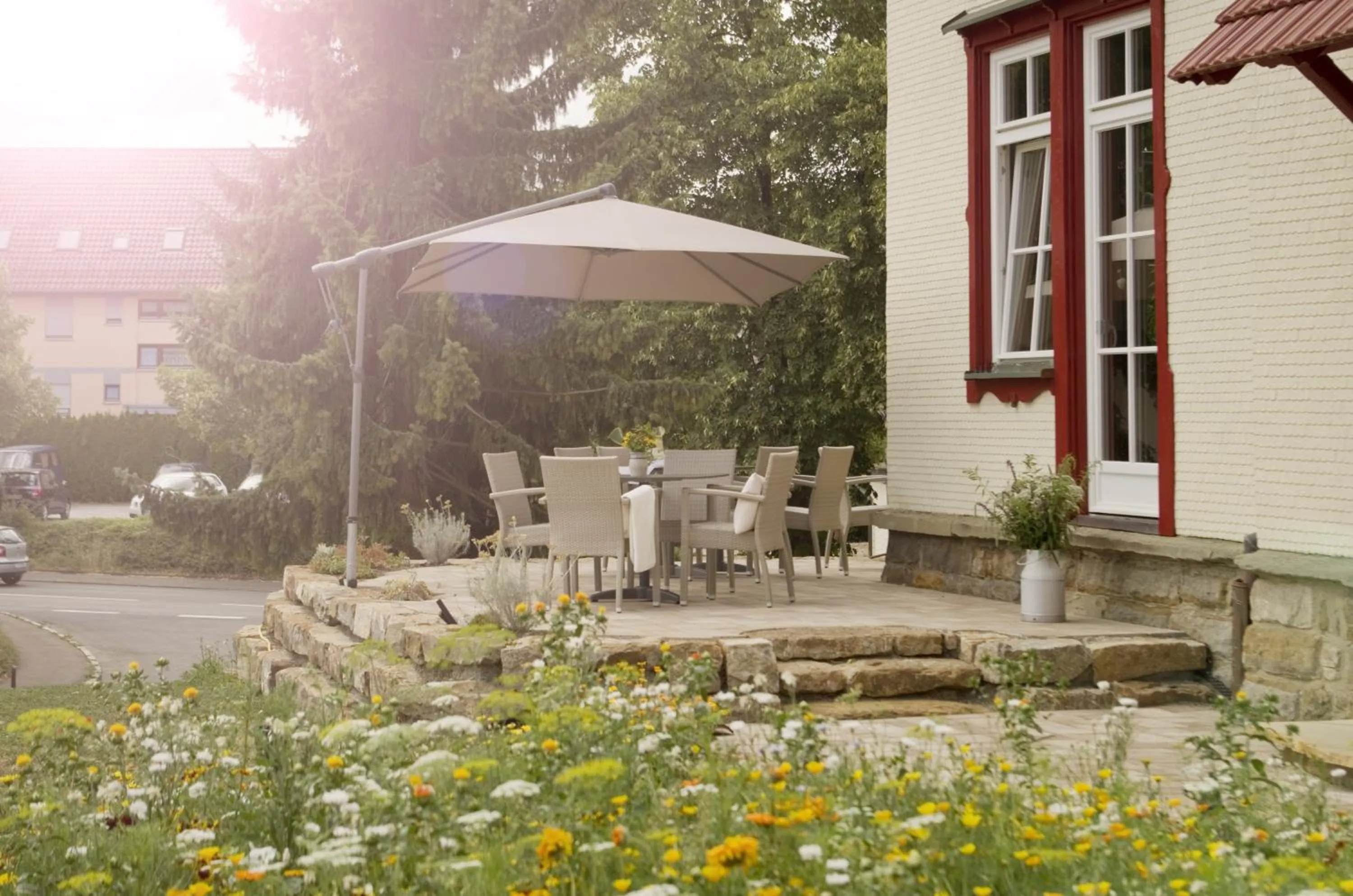 Balcony/Terrace in Gästehaus "Unsere Stadtvilla" Hechingen