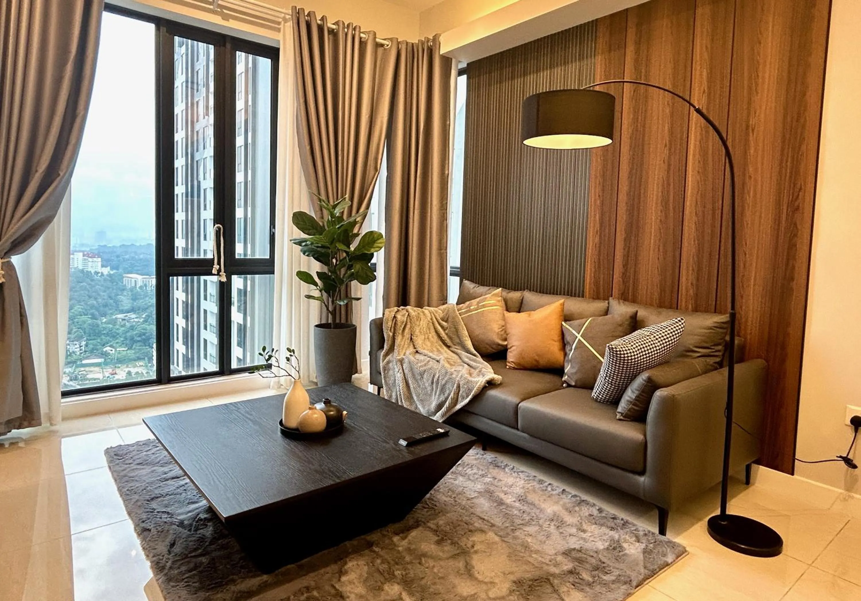 Living room in KL Central 33rd Floor KLCC view