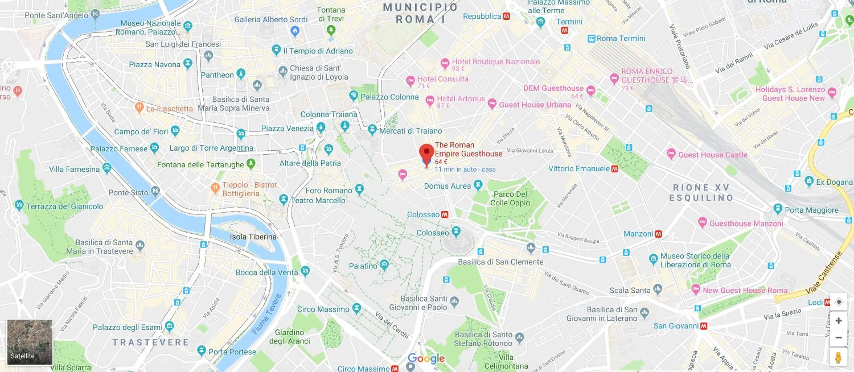 Text overlay in The Roman Empire Guesthouse