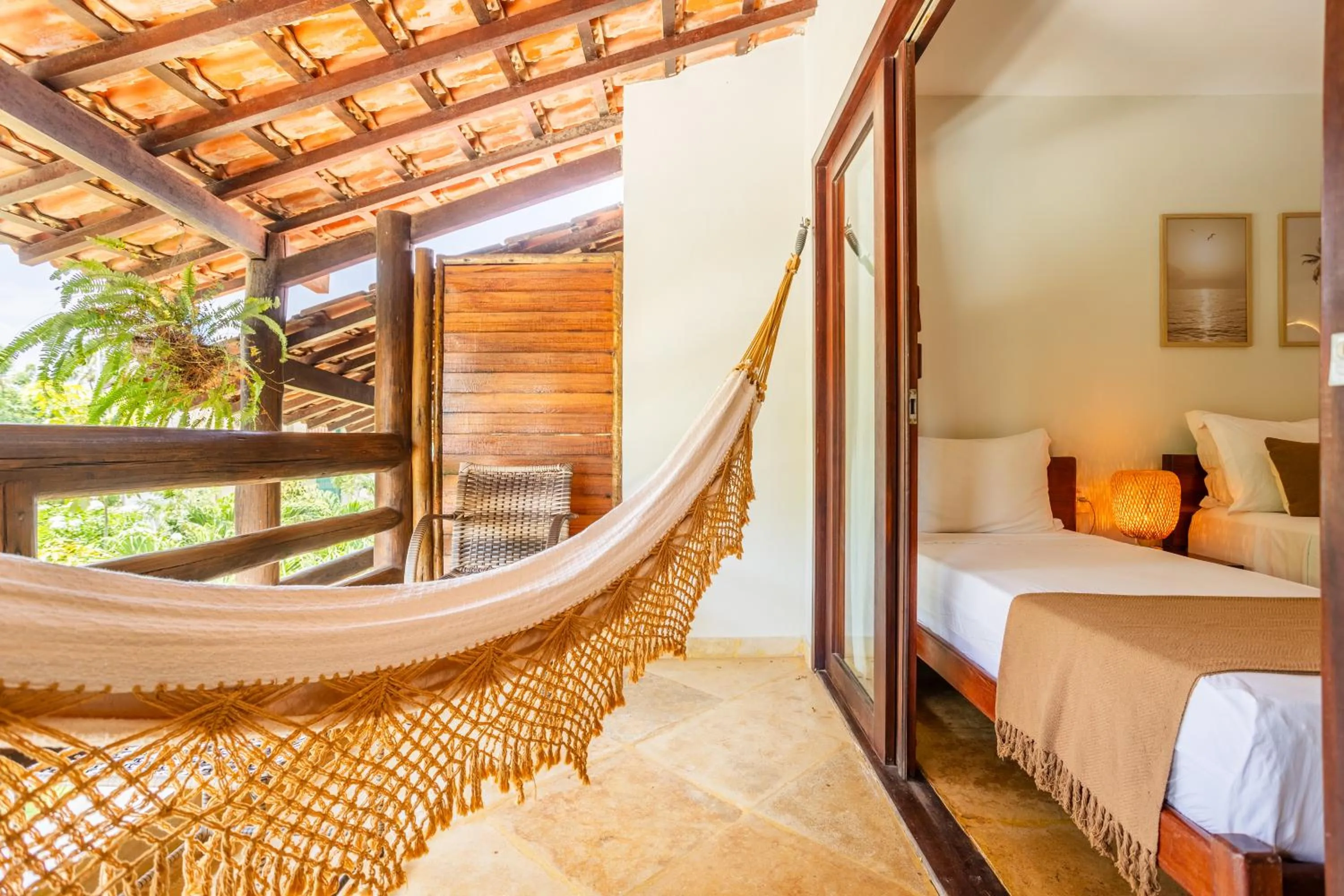 Bed in Pousada Carcará