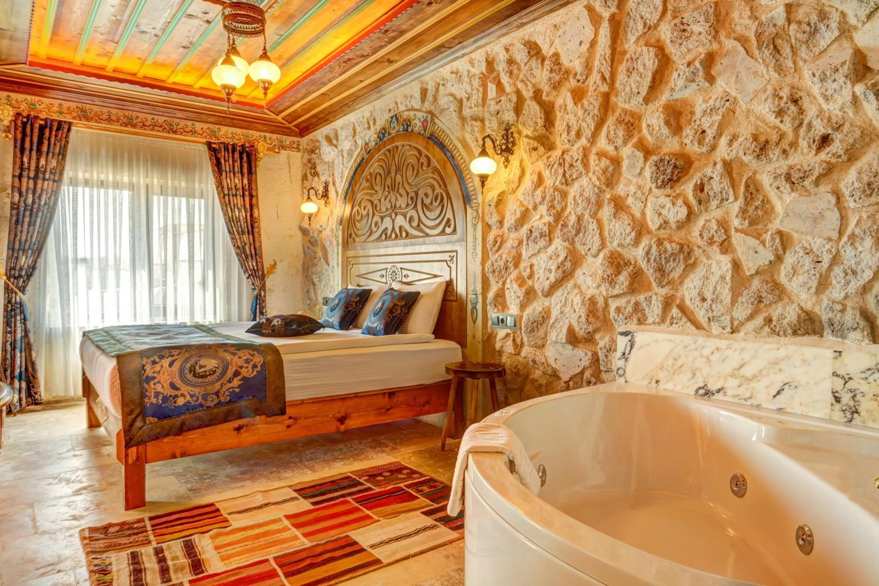 Bedroom, Bed in Kasr-ı Kapadokya Cave Suites