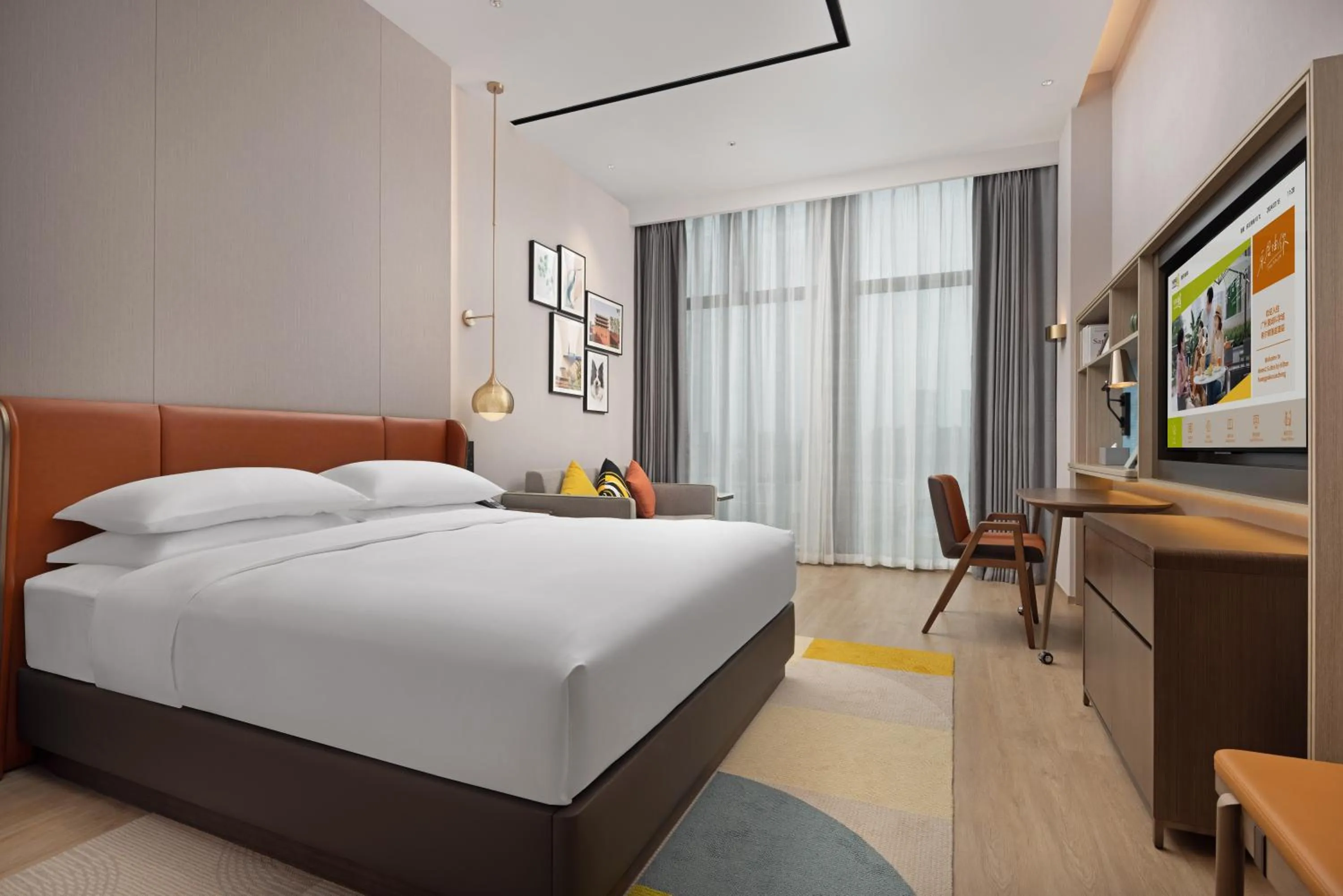 Bed in Home2 Suites by Hilton Guangzhou Huangpu Science City Free shuttle buses are provided during the Canton Fair