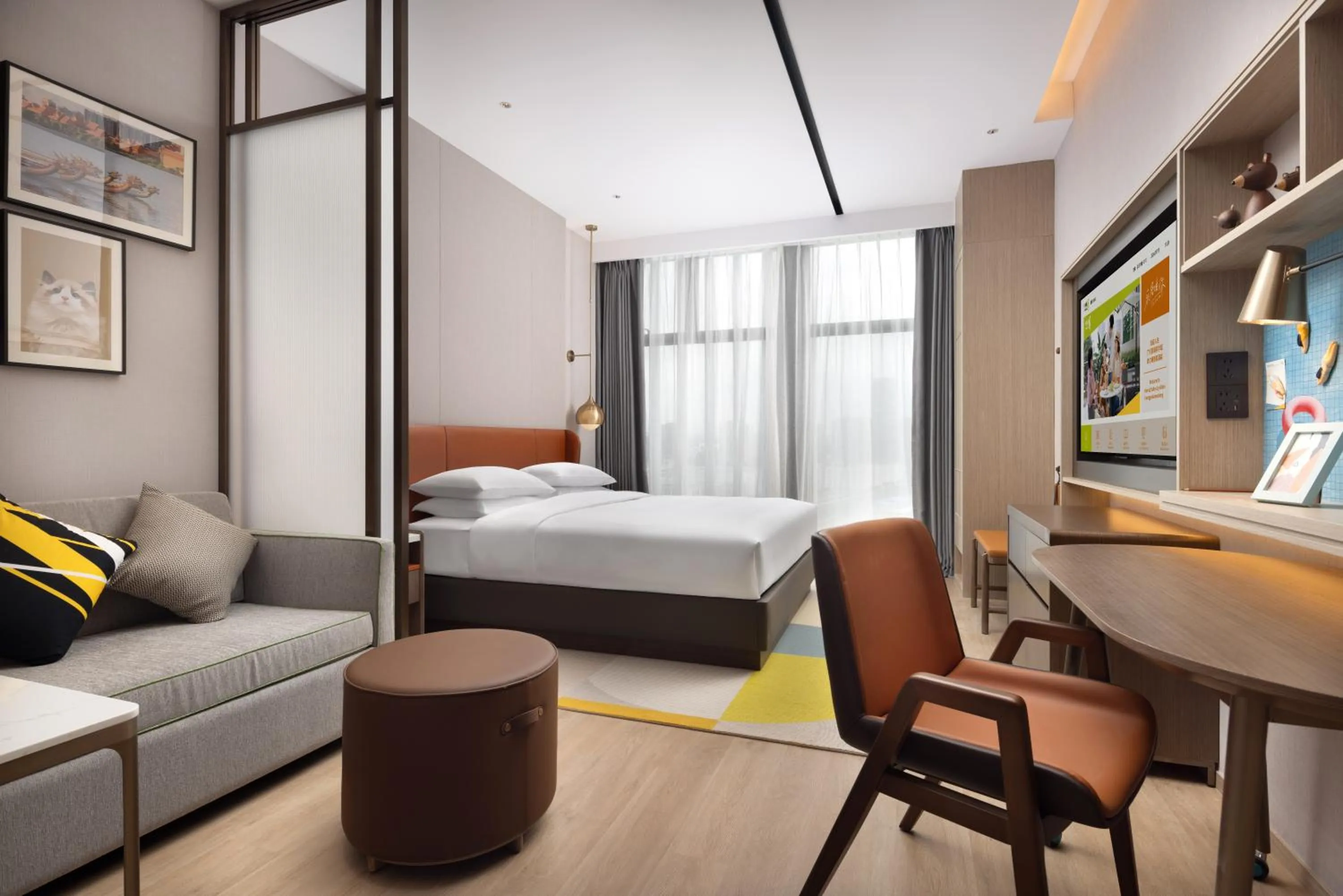 Bed in Home2 Suites by Hilton Guangzhou Huangpu Science City Free shuttle buses are provided during the Canton Fair