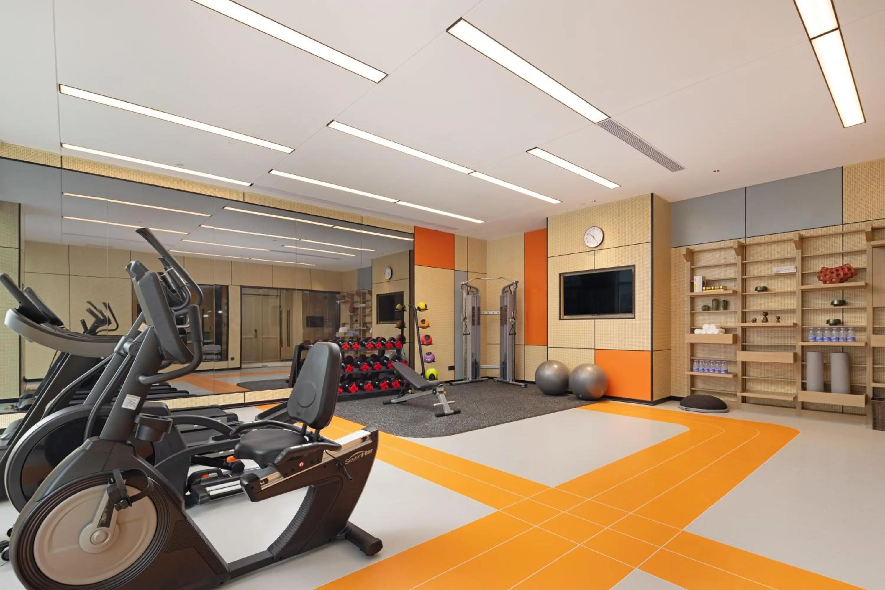 Fitness centre/facilities in Home2 Suites by Hilton Guangzhou Huangpu Science City Free shuttle buses are provided during the Canton Fair